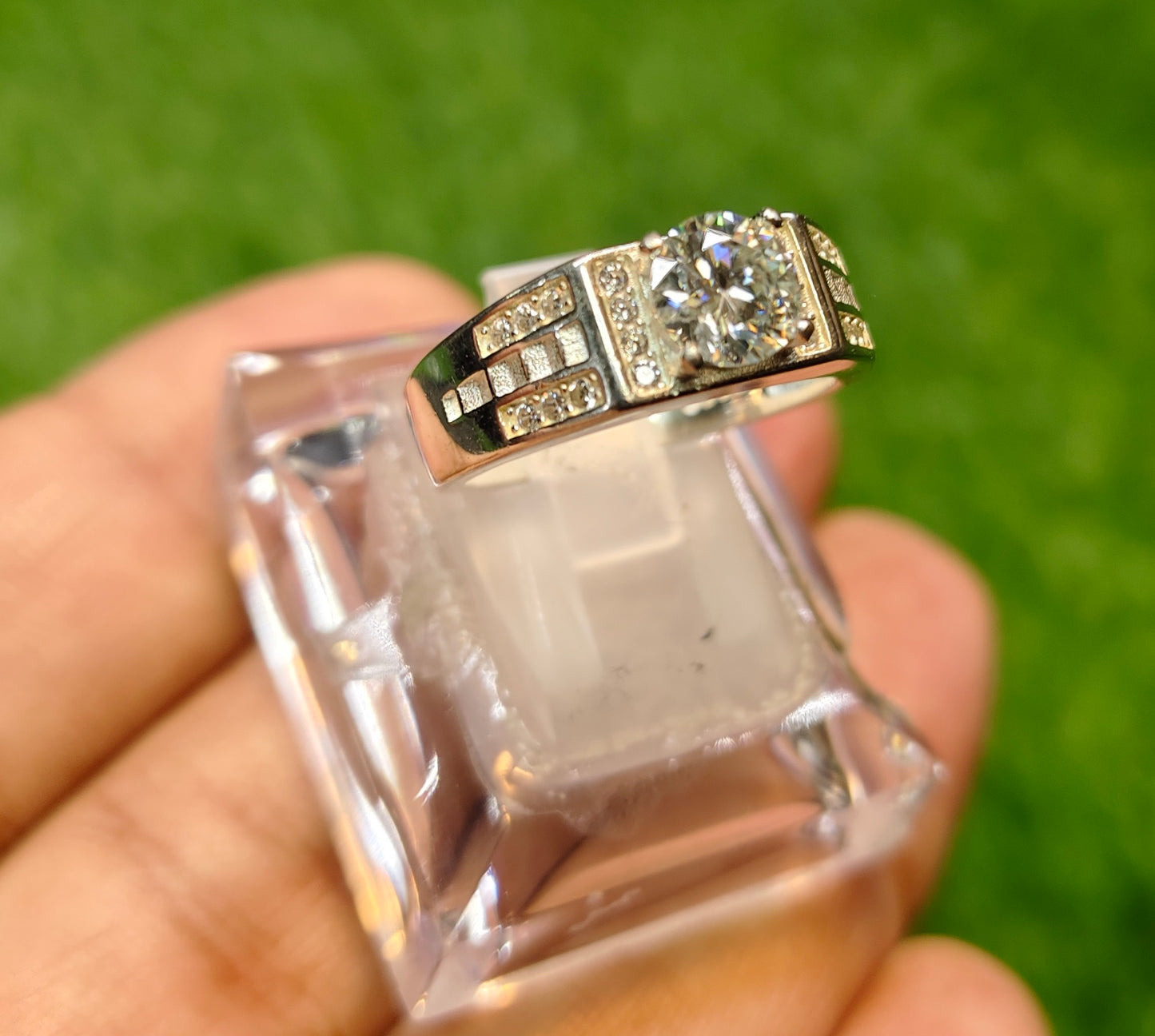 Natural Moissanite Diamond Ring