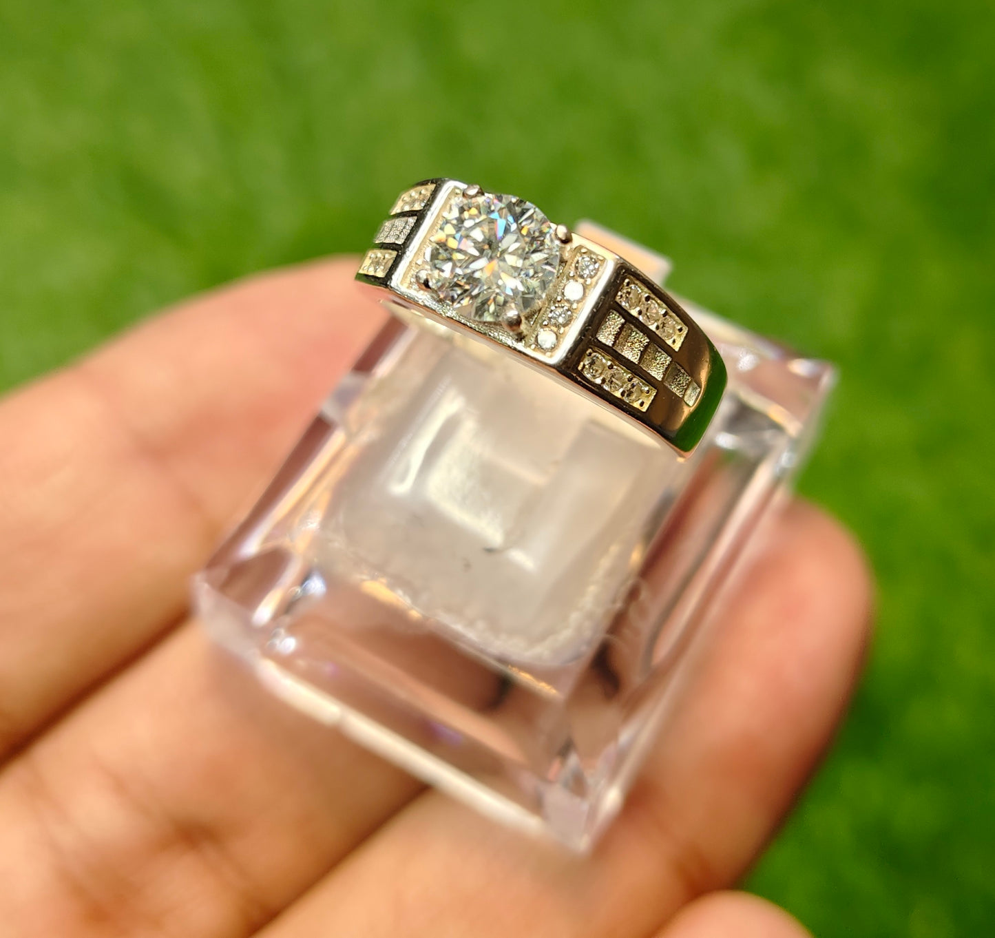 Natural Moissanite Diamond Ring