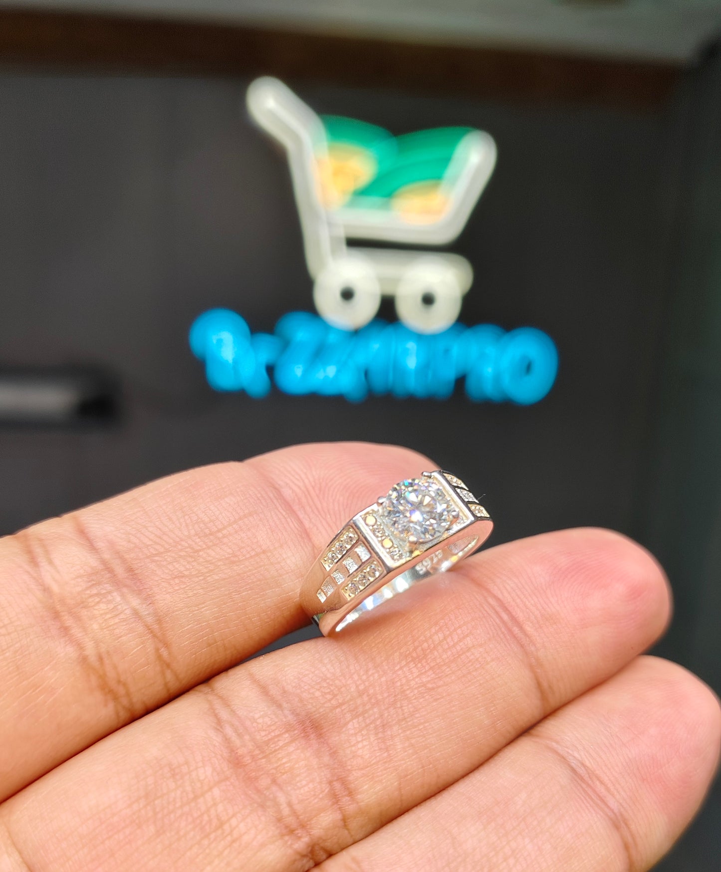 Natural Moissanite Diamond Ring