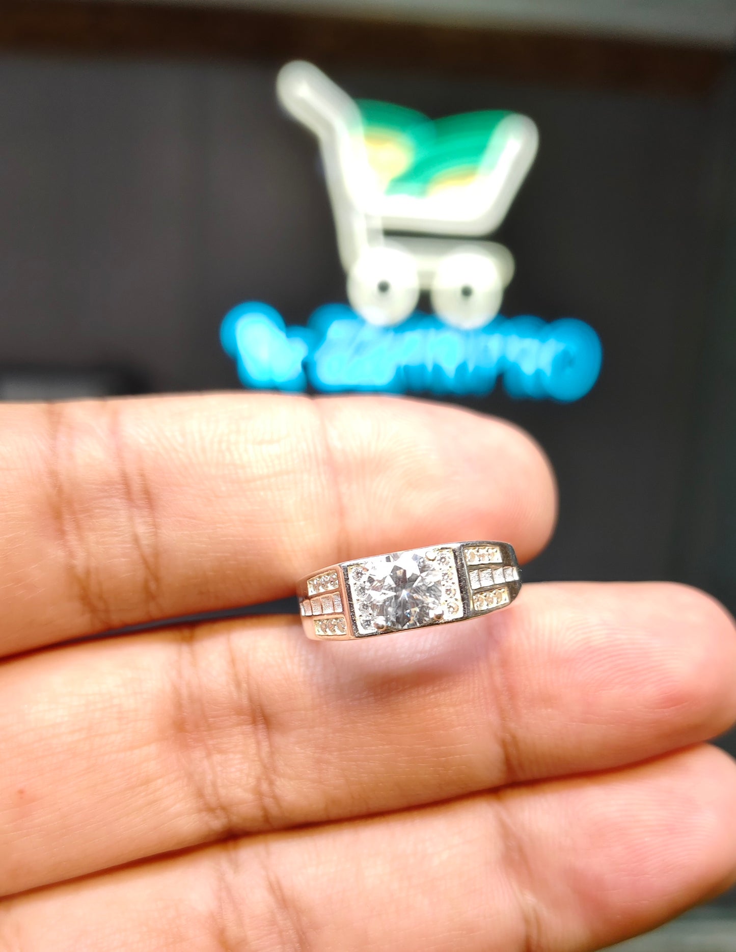 Natural Moissanite Diamond Ring