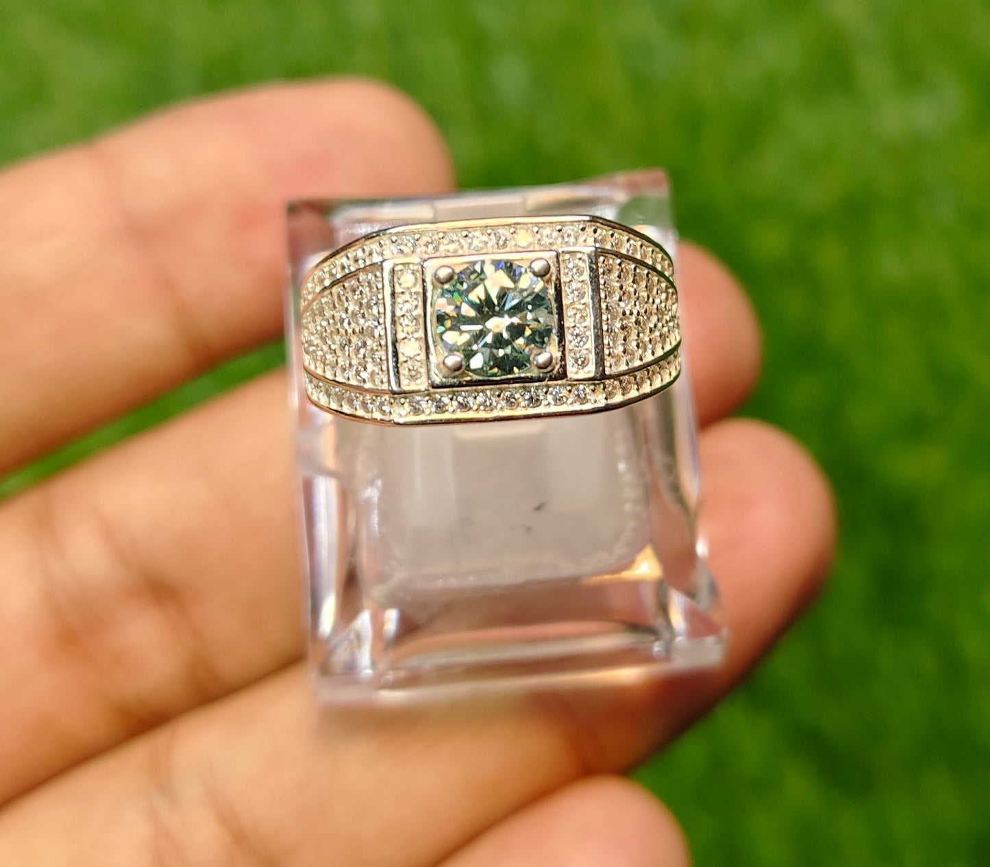 Natural Moissanite Diamond Ring