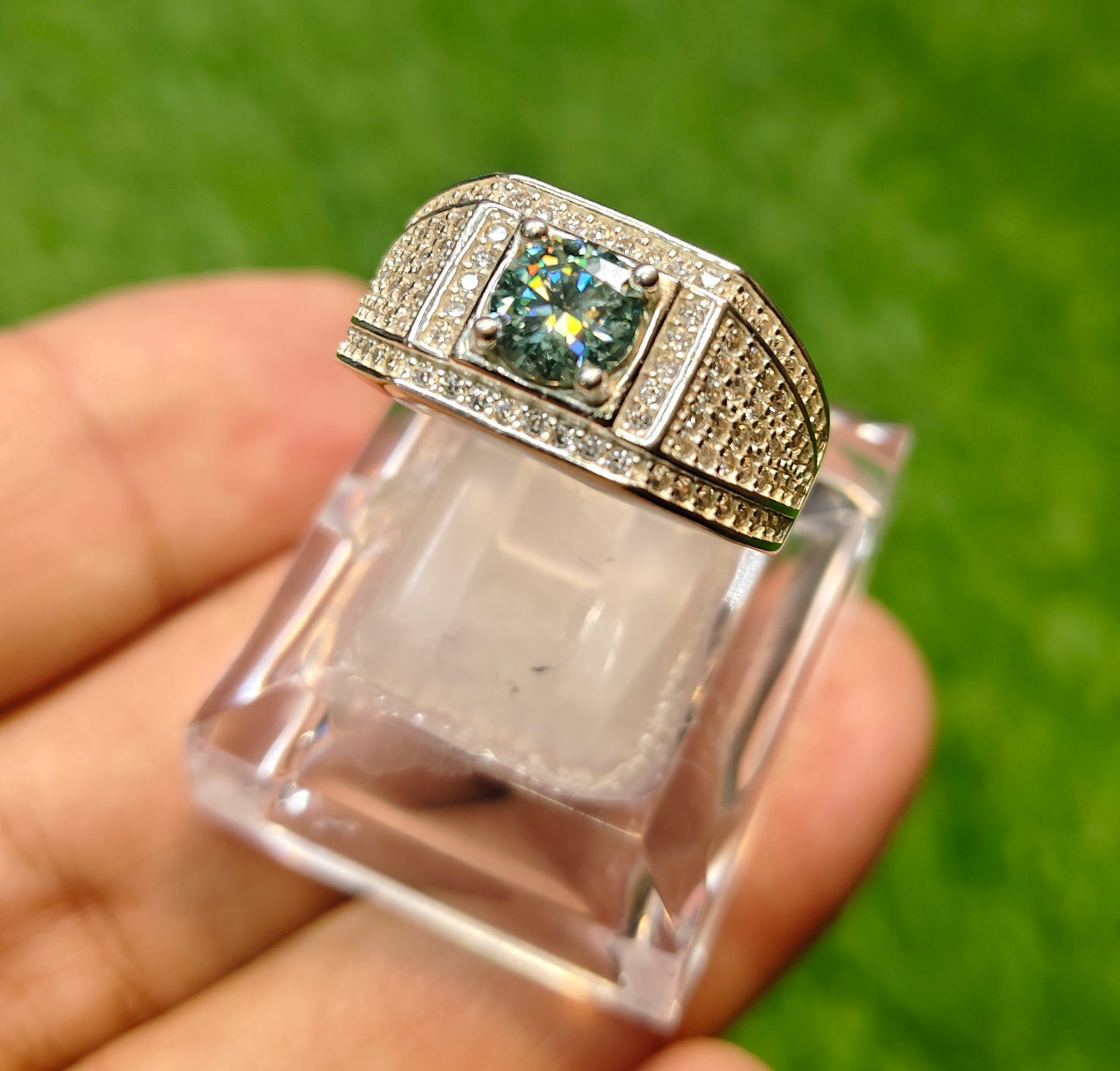 Natural Moissanite Diamond Ring