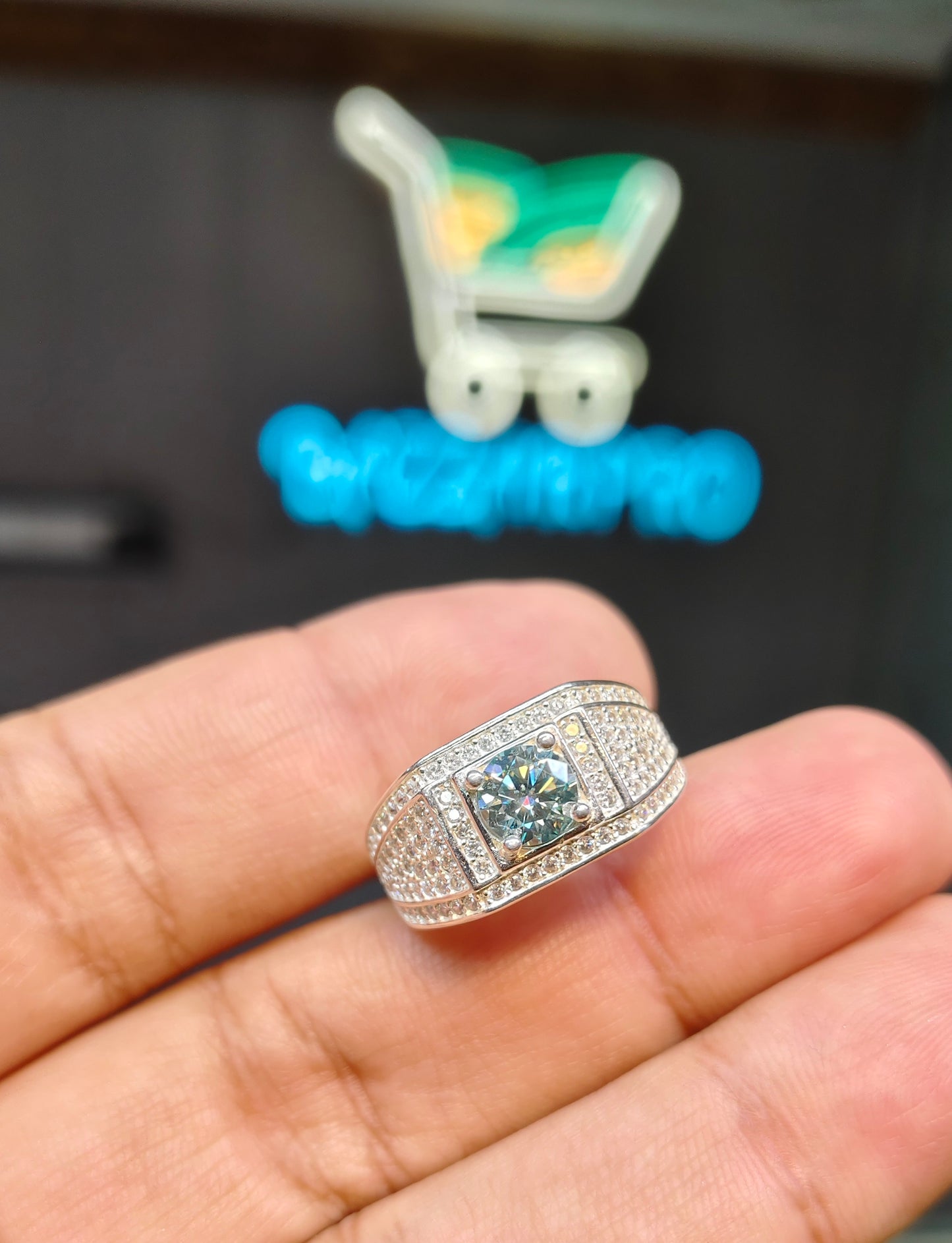 Natural Moissanite Diamond Ring