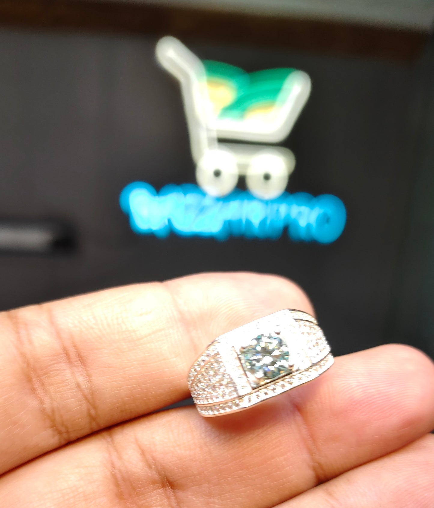 Natural Moissanite Diamond Ring
