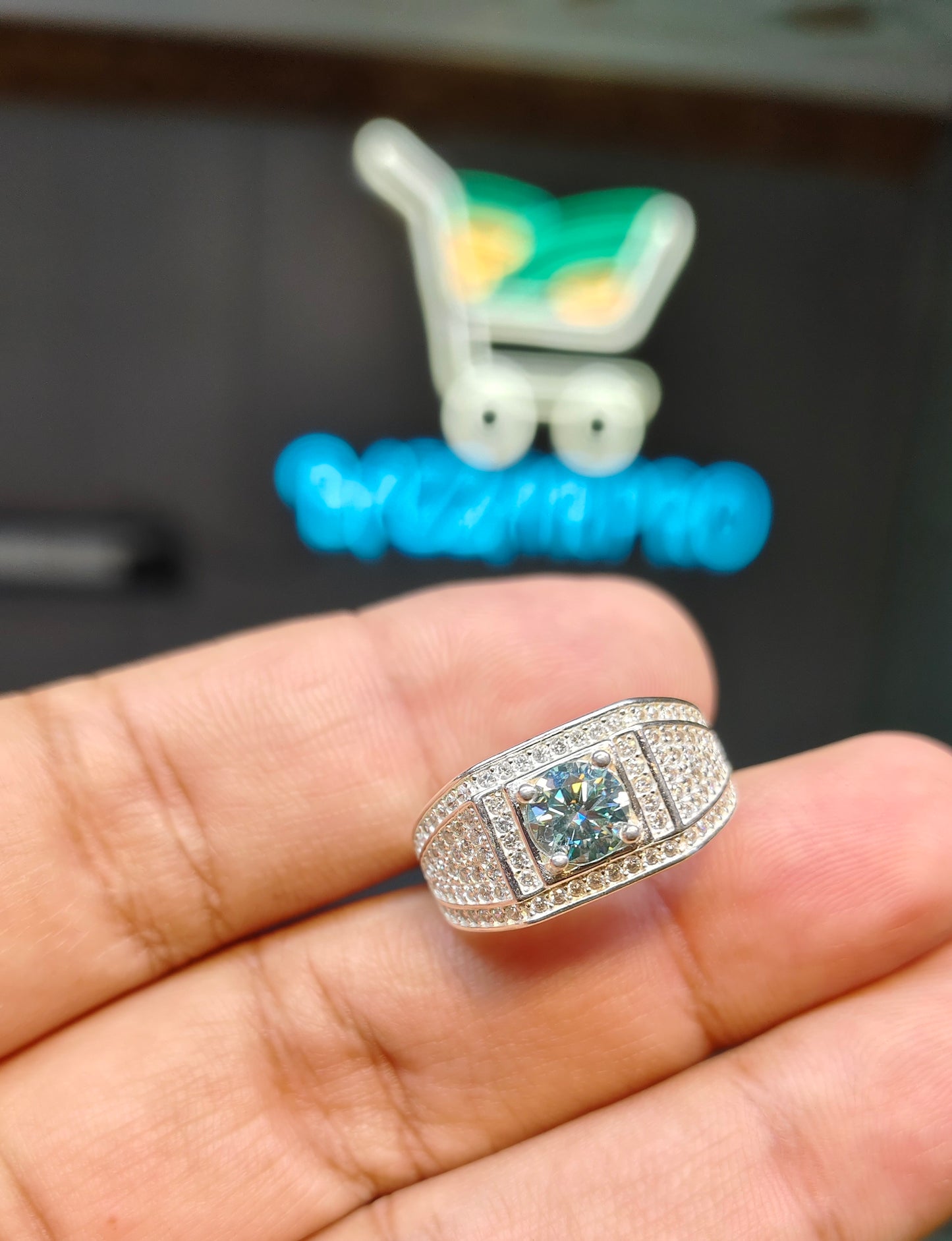 Natural Moissanite Diamond Ring