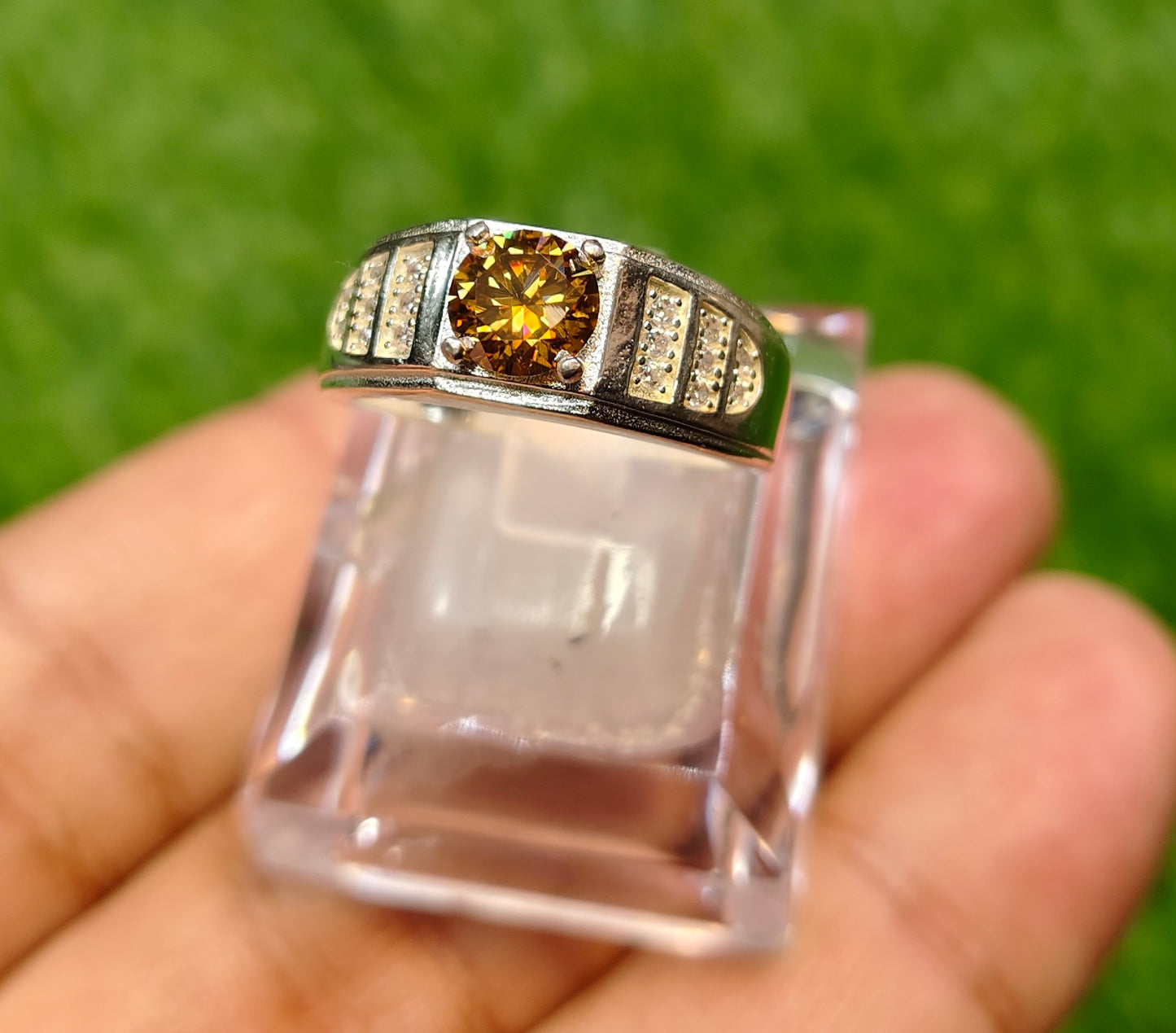 Natural Moissanite Diamond Ring
