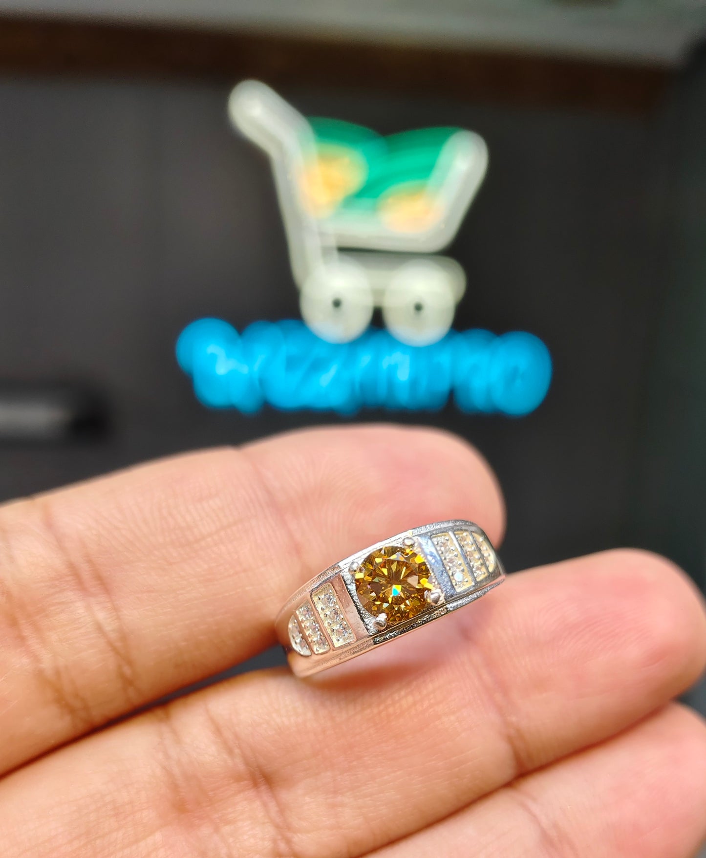 Natural Moissanite Diamond Ring