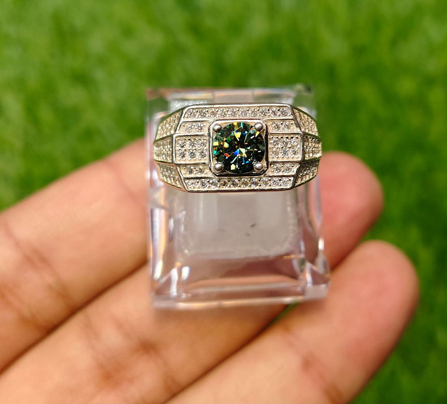 Natural Moissanite Diamond Ring