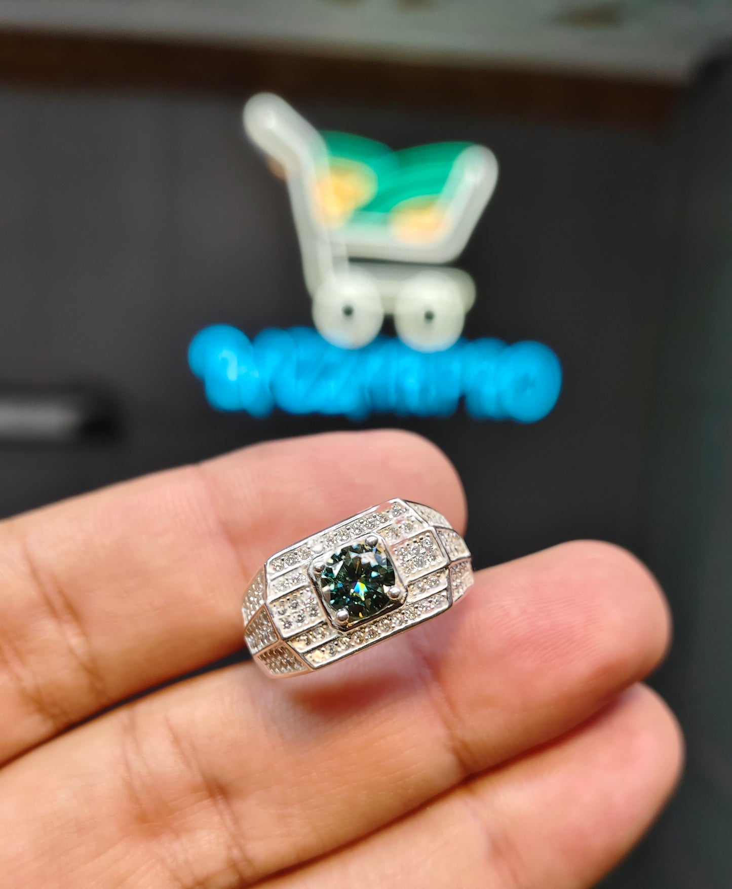 Natural Moissanite Diamond Ring