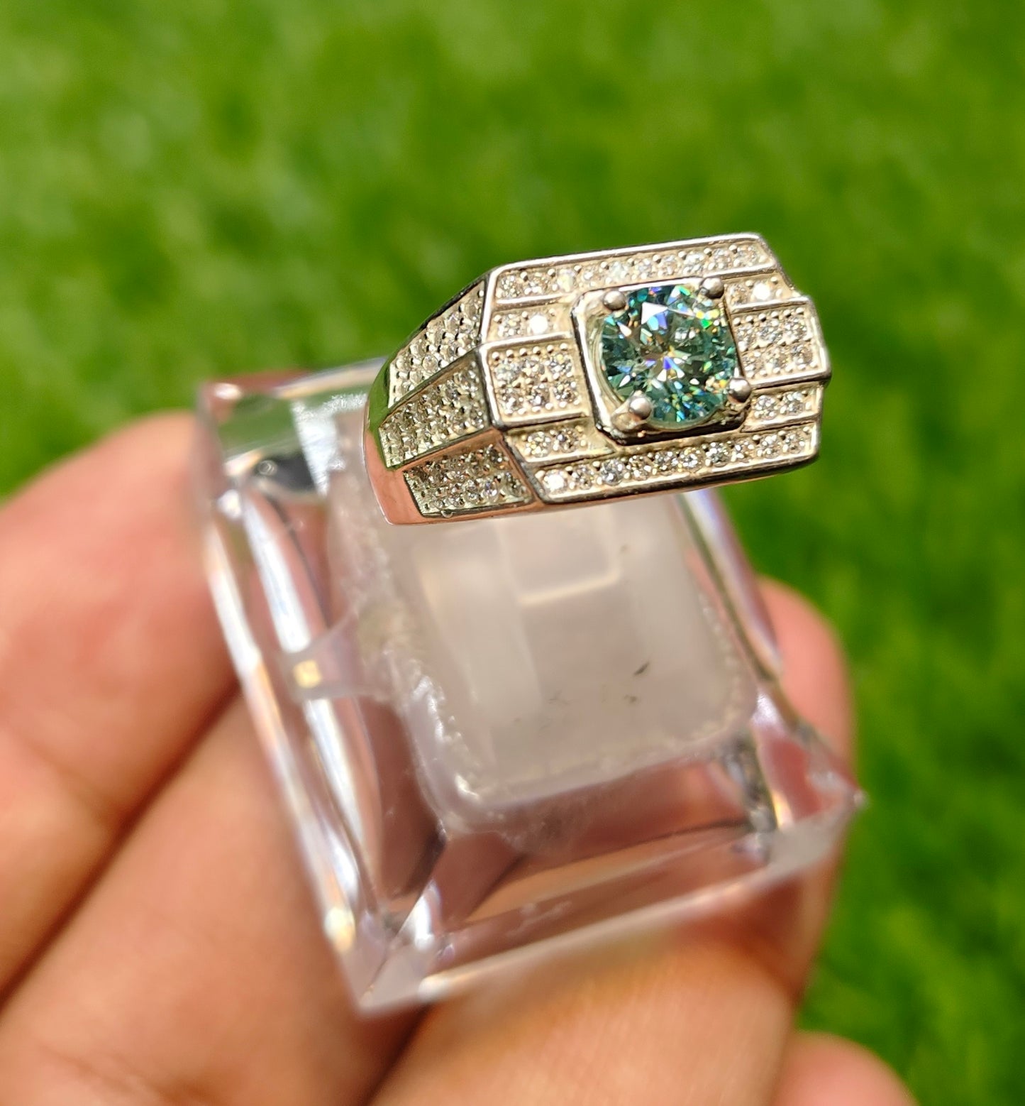 Natural Moissanite Diamond Ring
