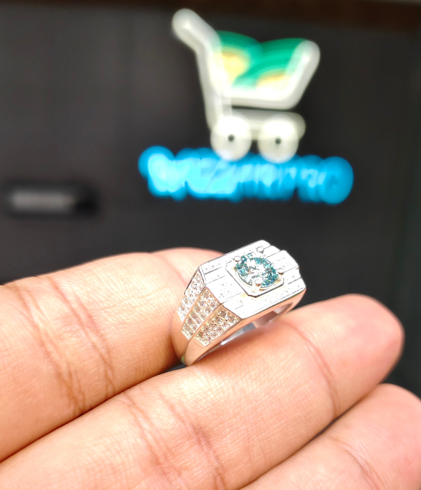 Natural Moissanite Diamond Ring