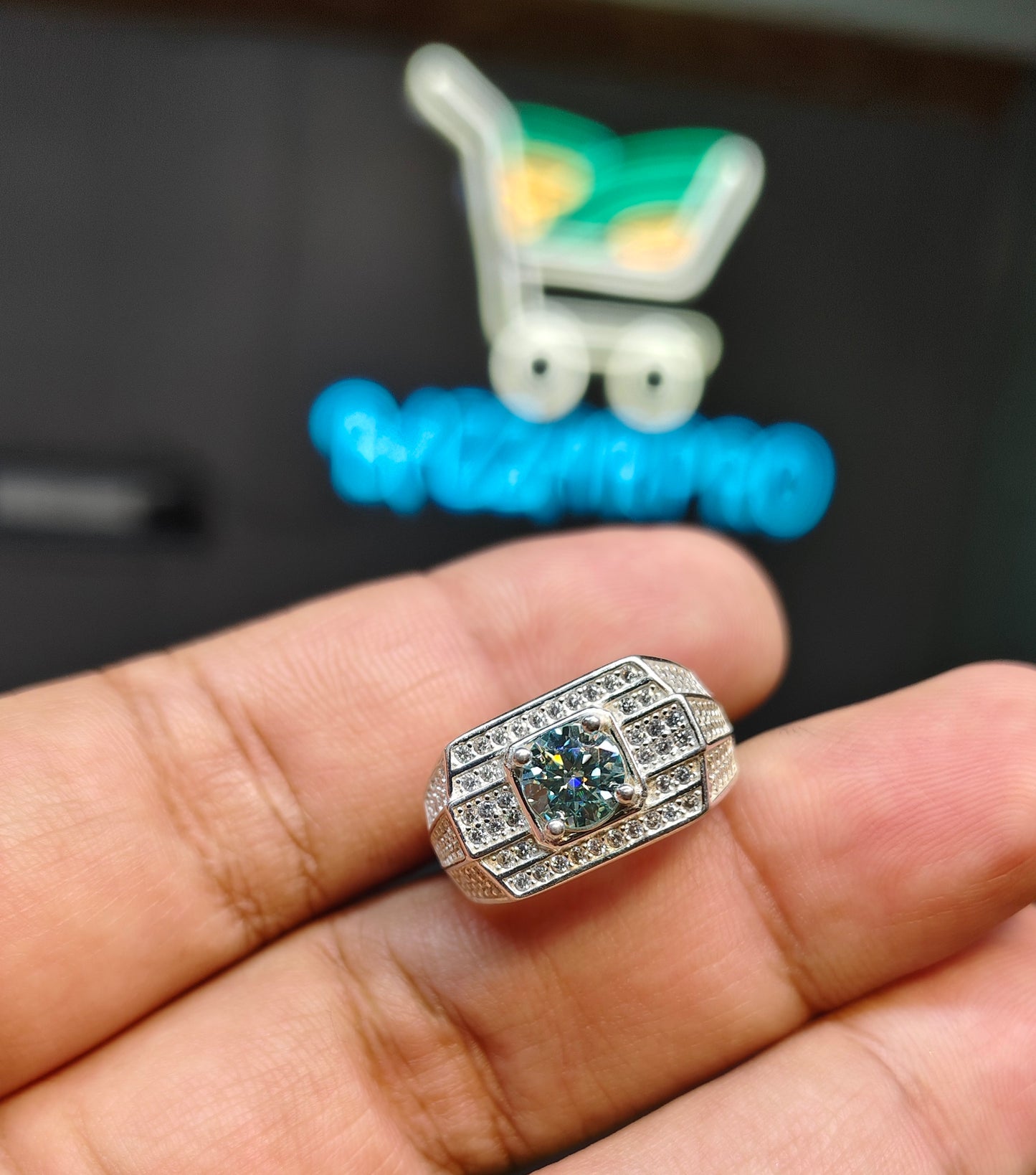 Natural Moissanite Diamond Ring