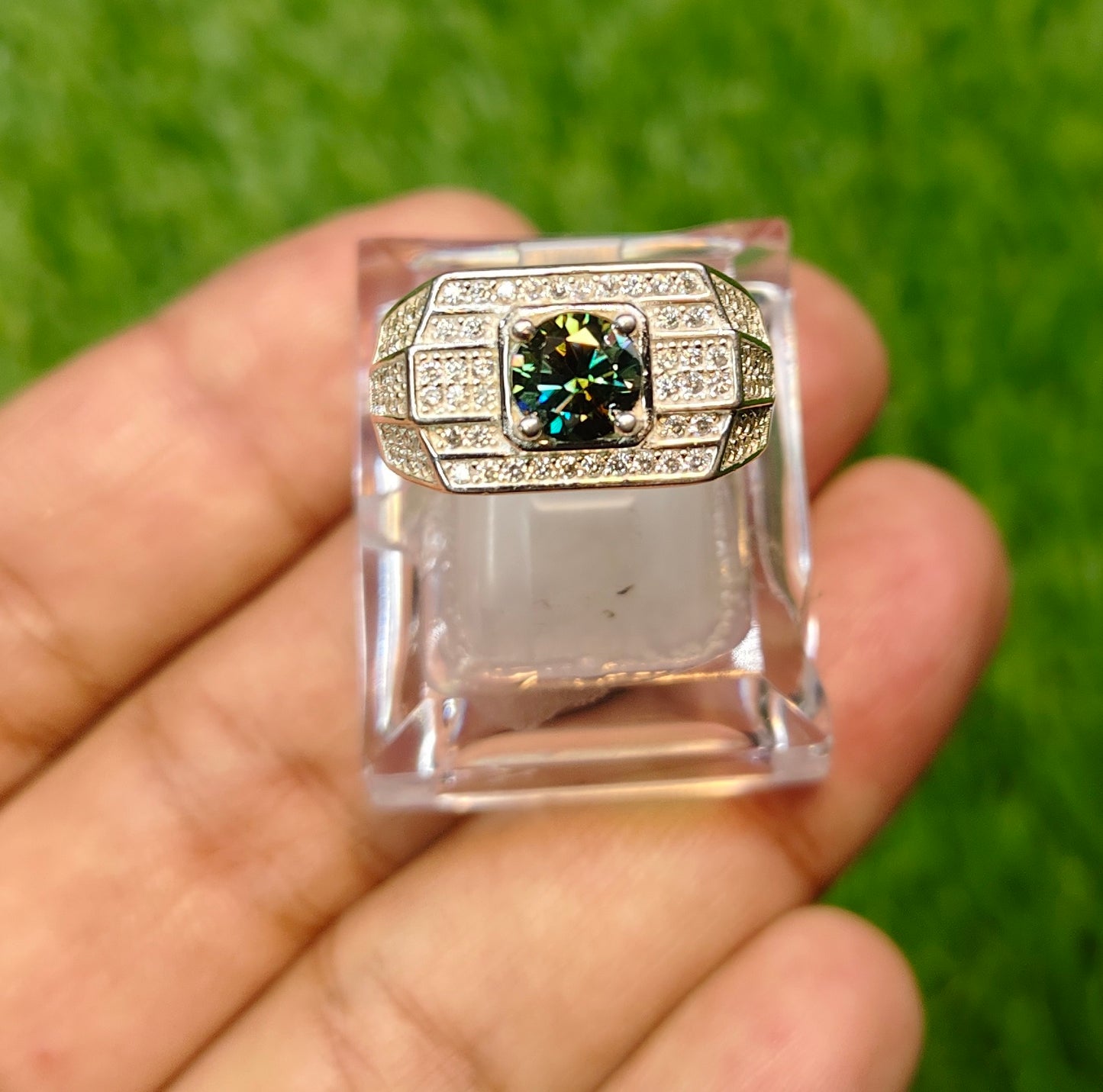 Natural Moissanite Diamond Ring