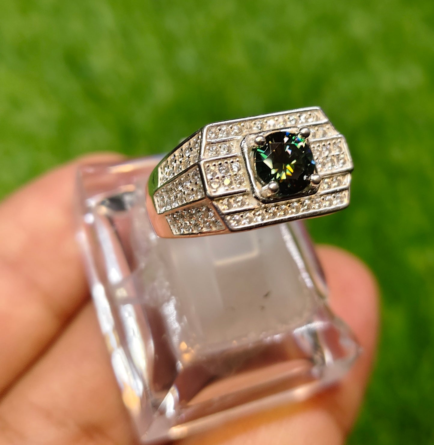 Natural Moissanite Diamond Ring