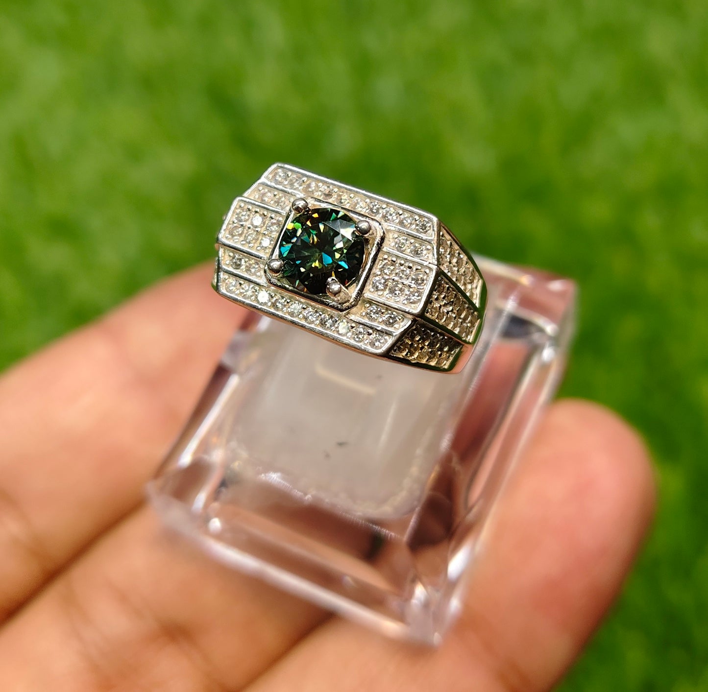 Natural Moissanite Diamond Ring