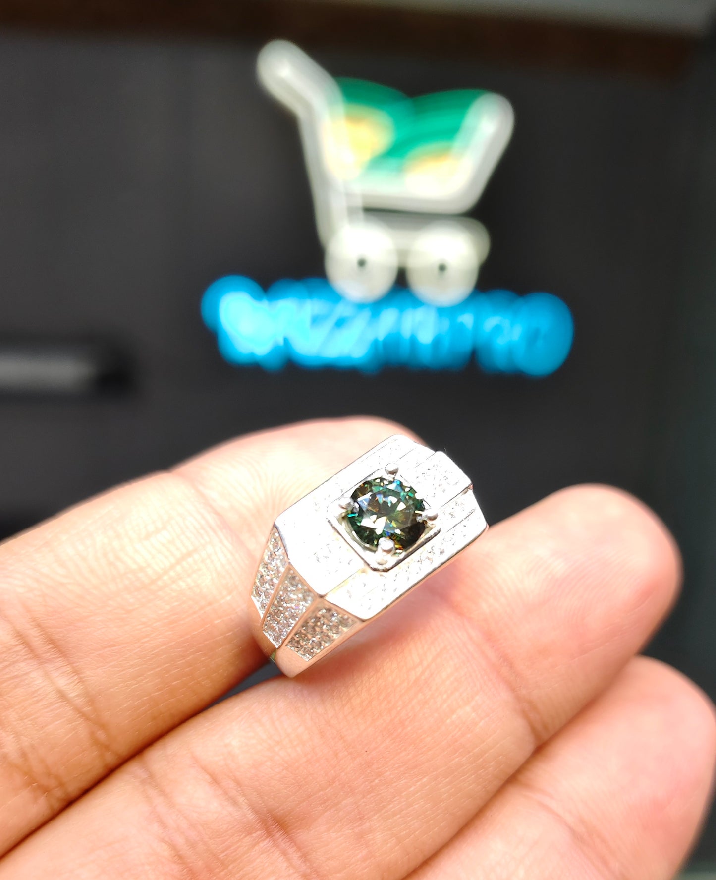 Natural Moissanite Diamond Ring
