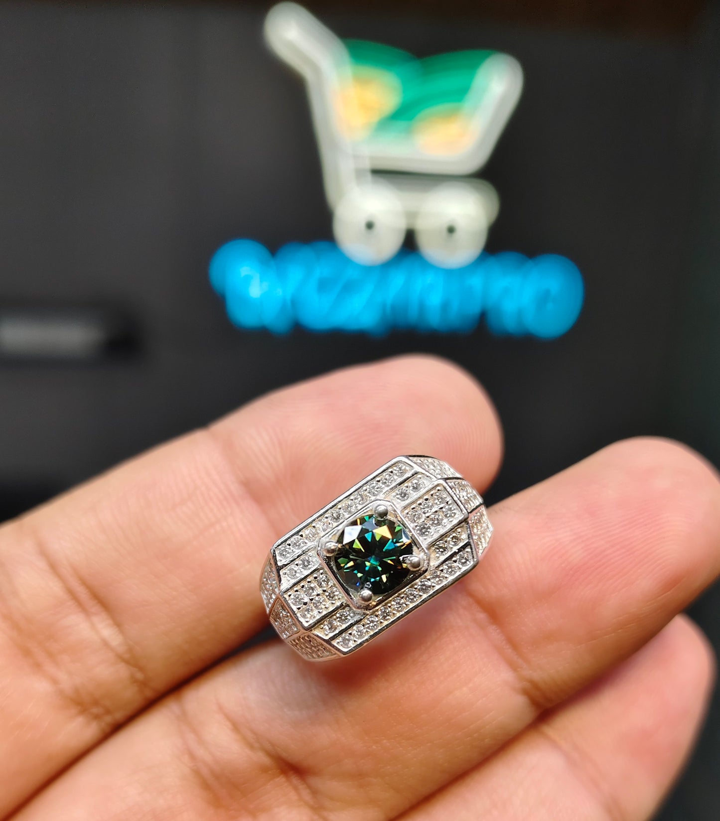Natural Moissanite Diamond Ring