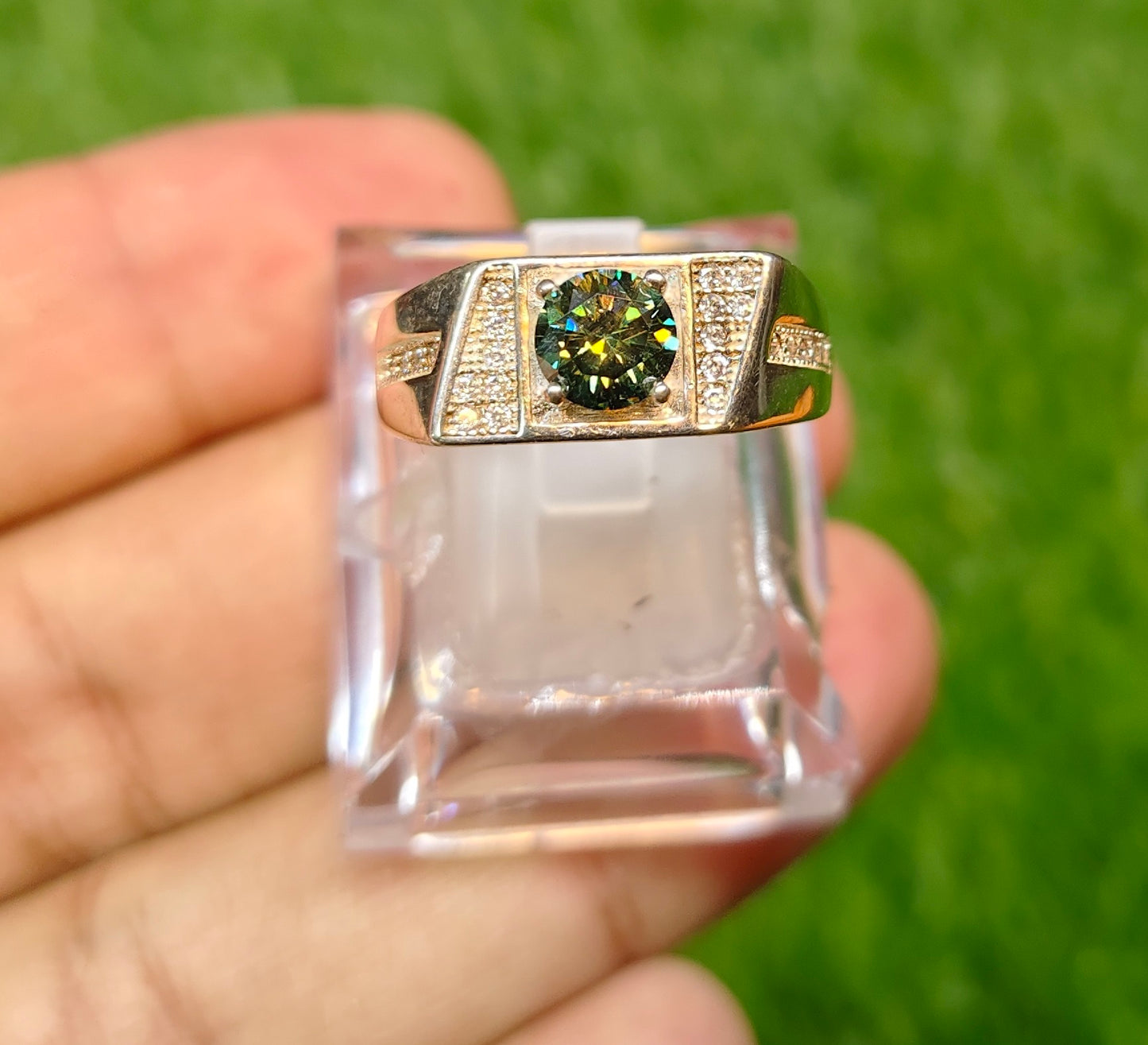 Natural Moissanite Diamond Ring