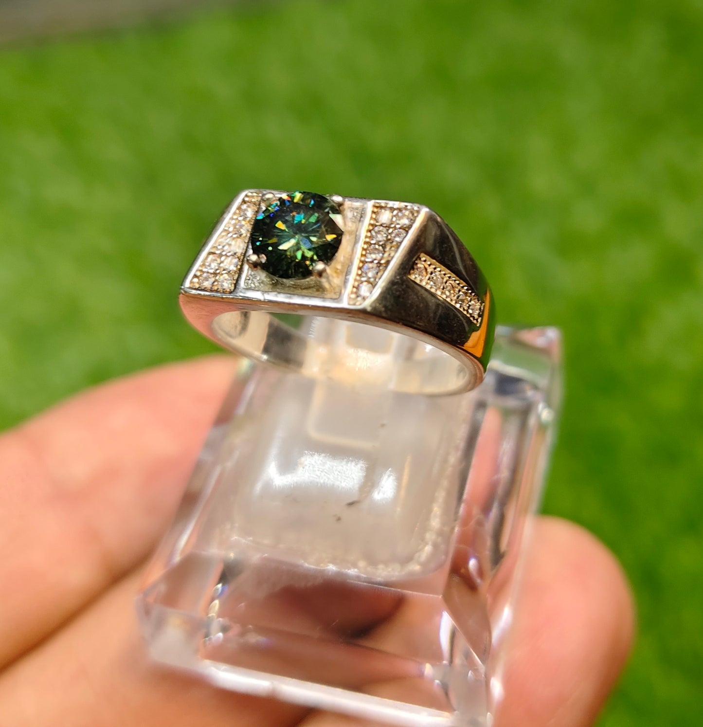 Natural Moissanite Diamond Ring