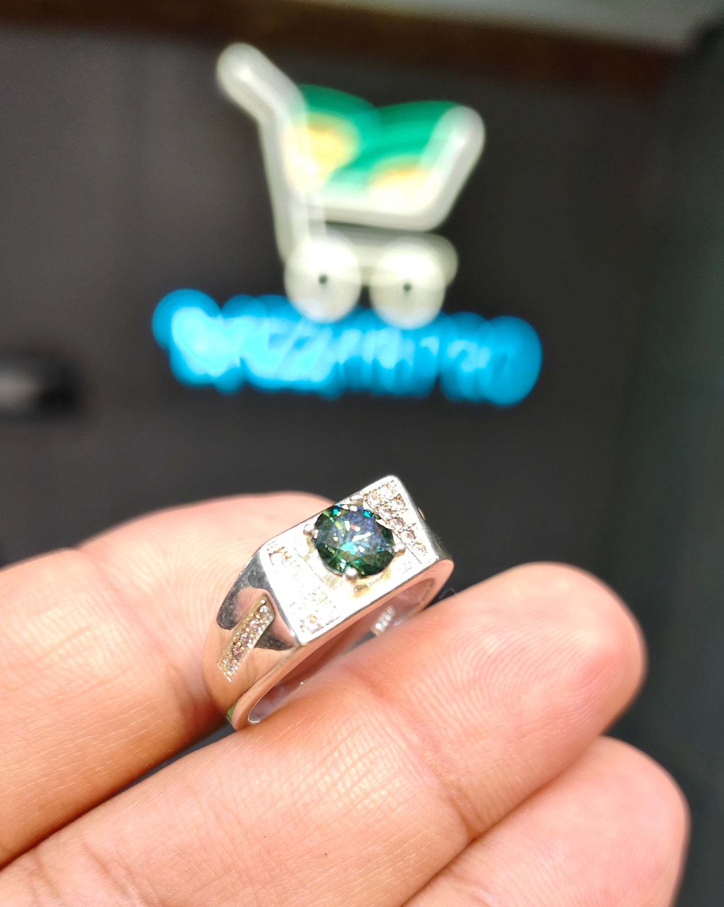Natural Moissanite Diamond Ring