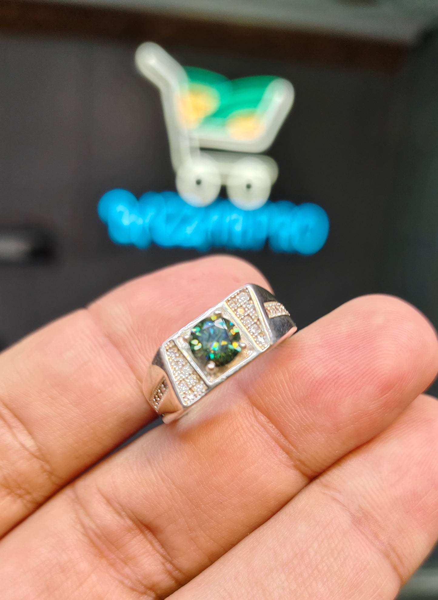 Natural Moissanite Diamond Ring