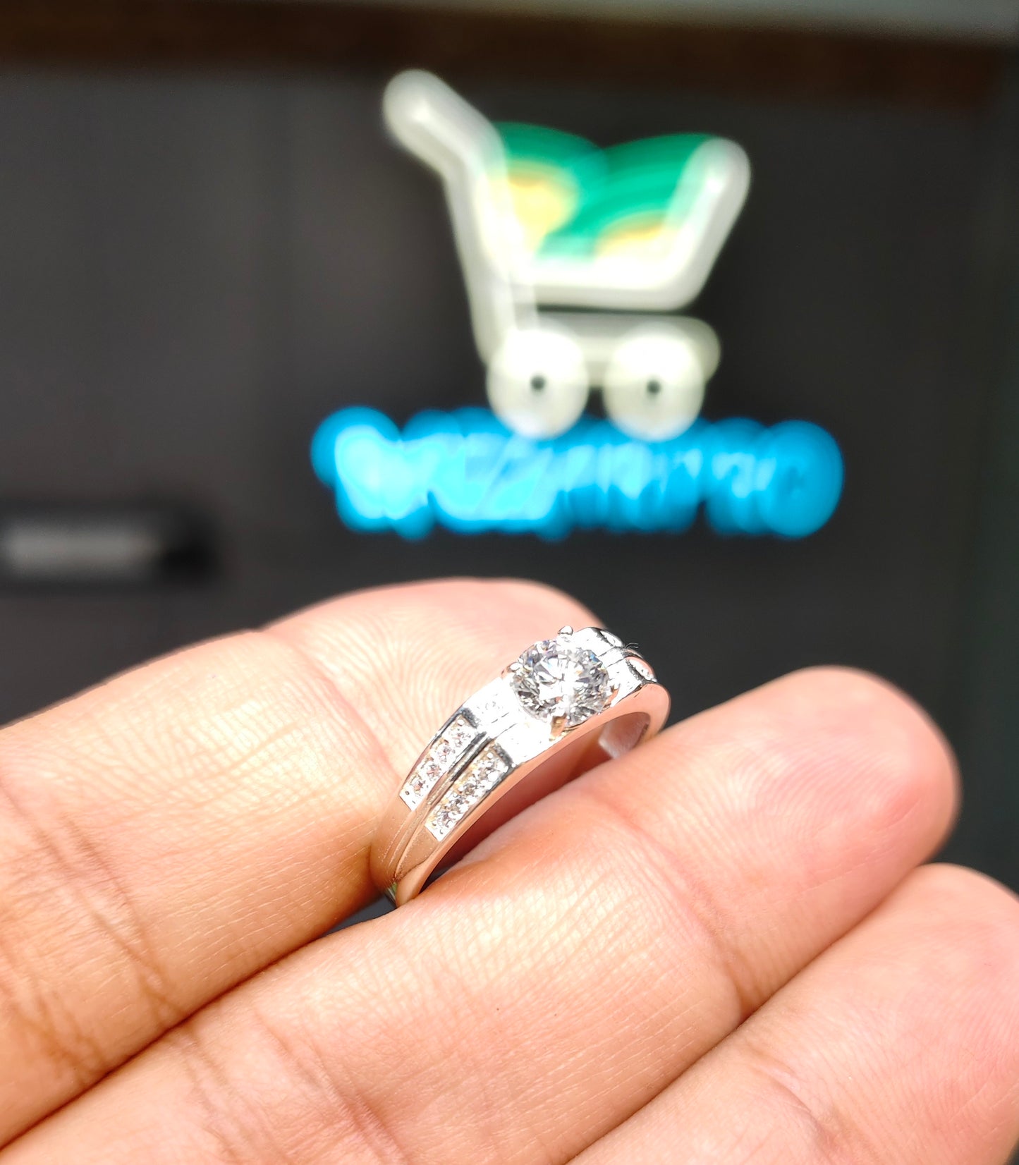 Natural 0.80 Cents Moissanite Certified Ring