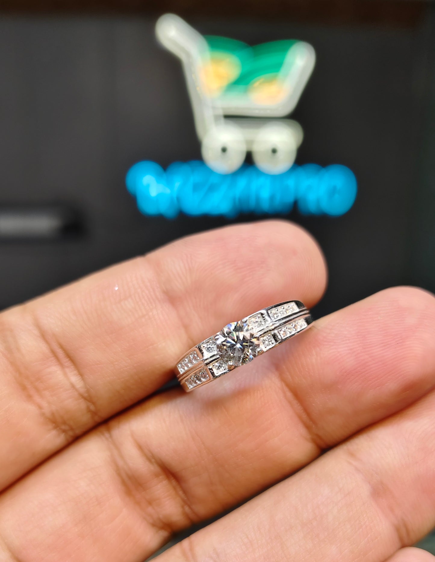 Natural 0.80 Cents Moissanite Certified Ring