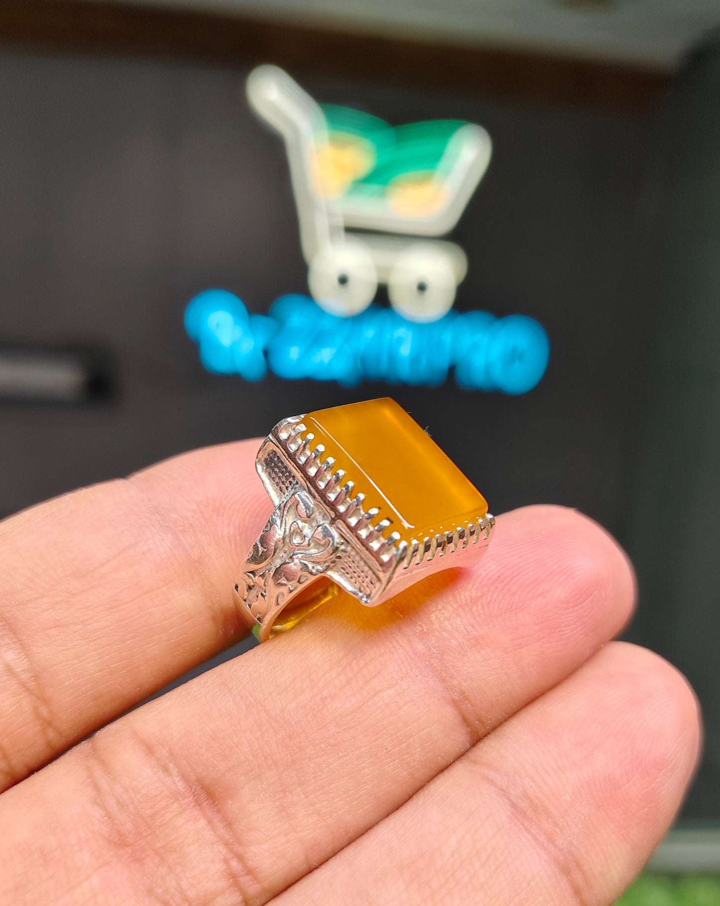 Natural Zarad Aqeeq Ring For Men