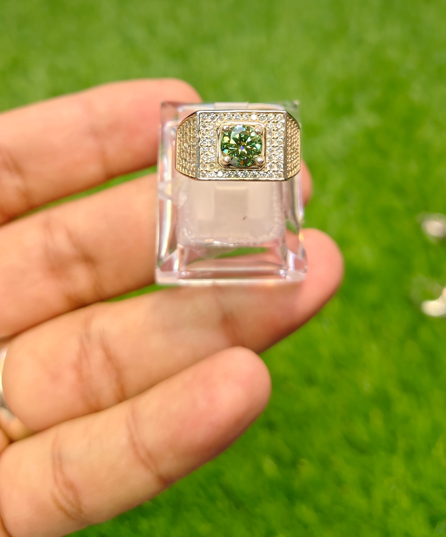 Natural Moissanite Ring For Men