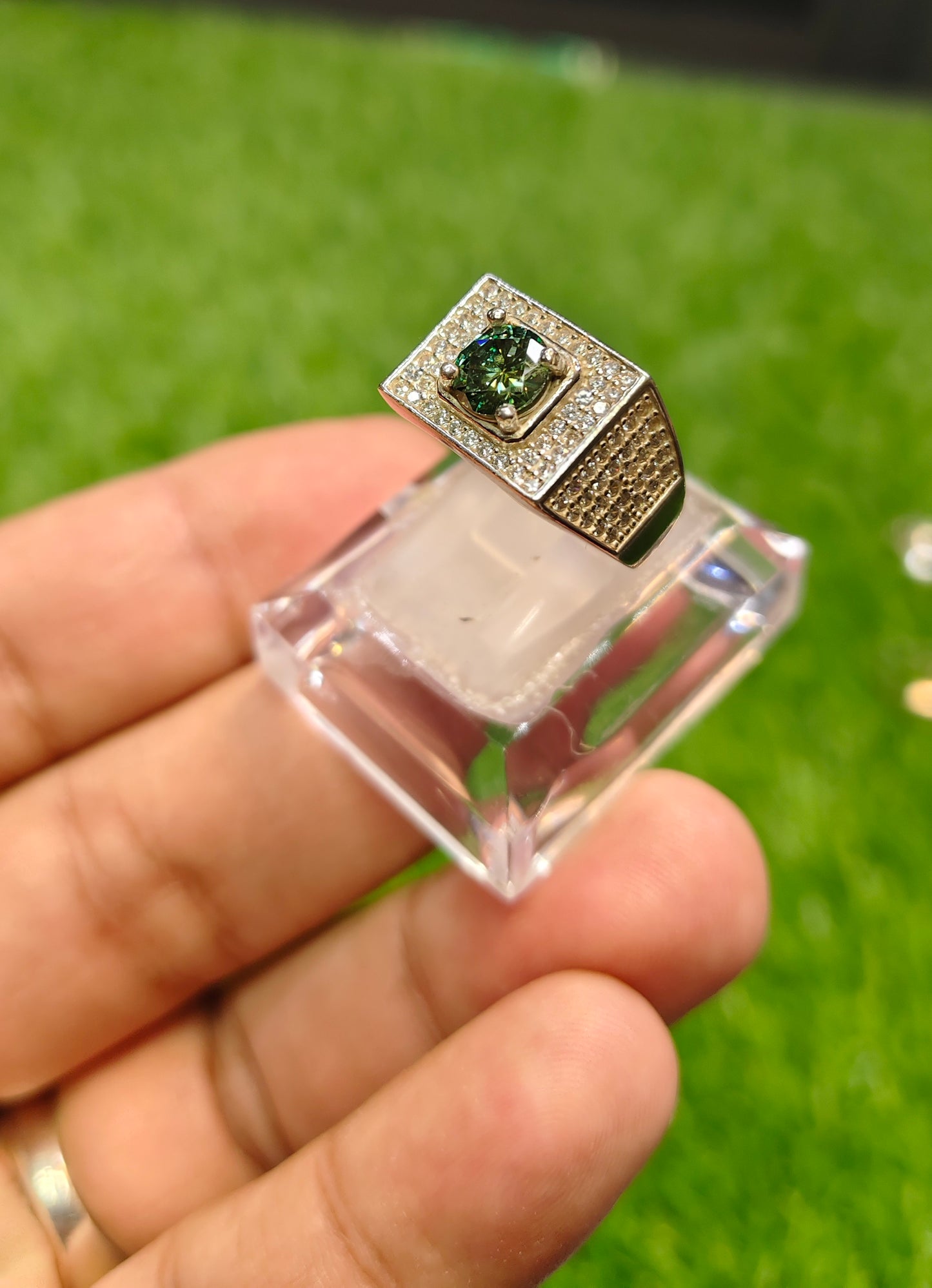 Natural Moissanite Ring For Men