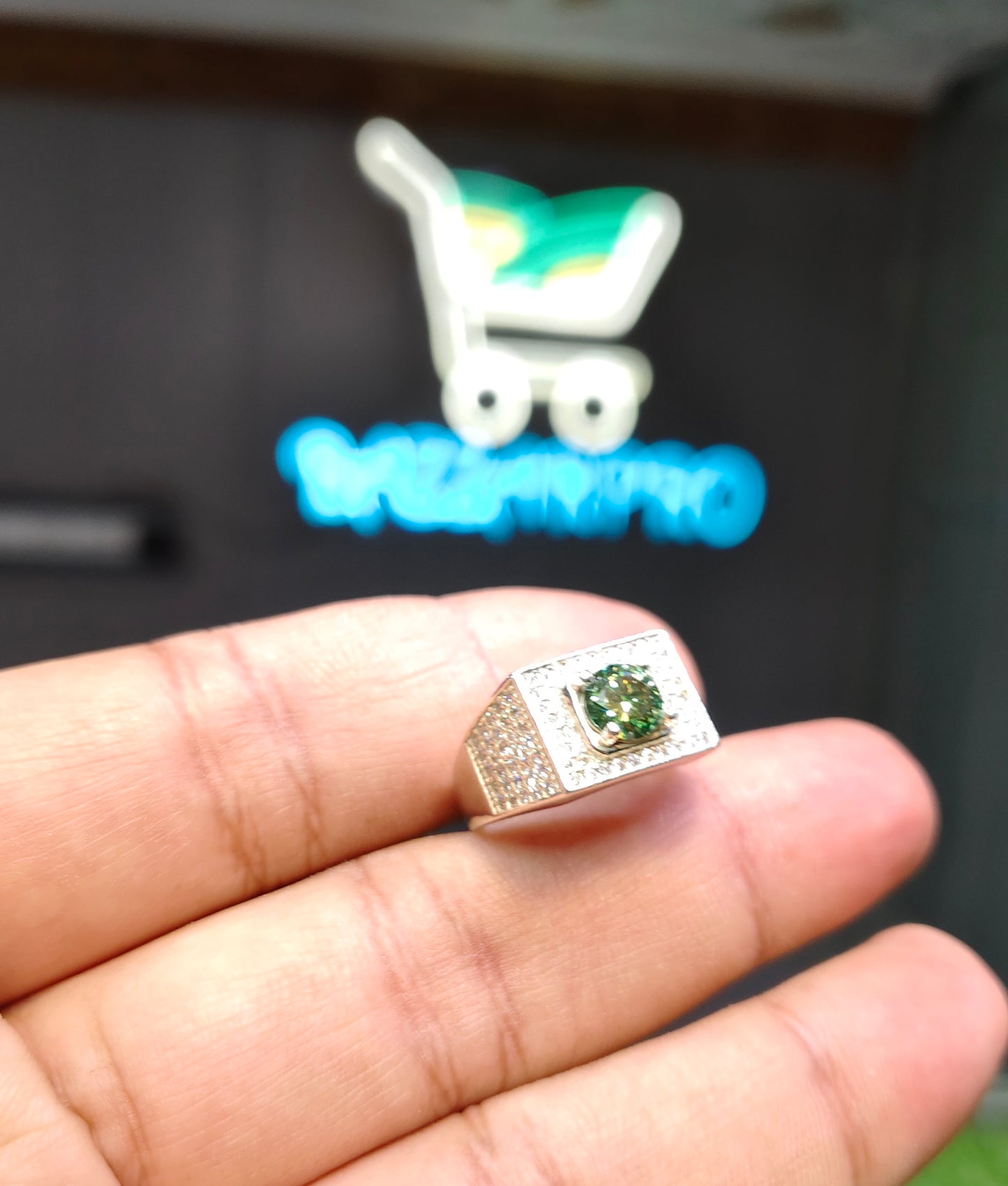 Natural Moissanite Ring For Men