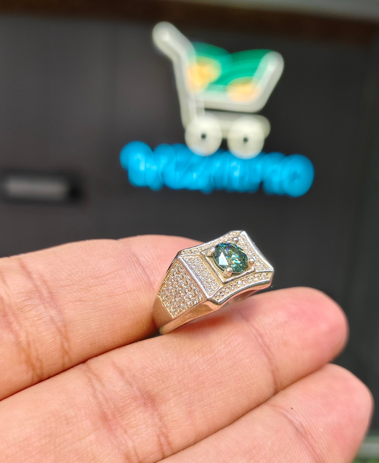 Natural Moissanite Ring For Men