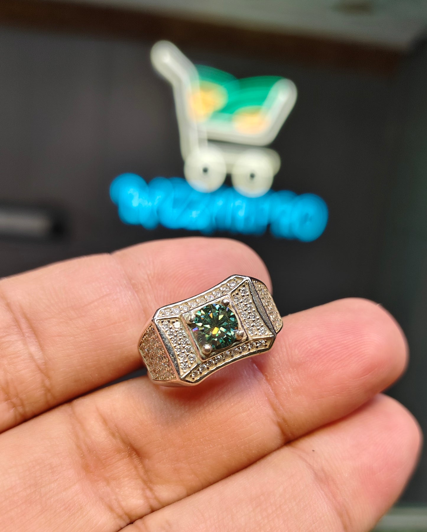 Natural Moissanite Ring For Men