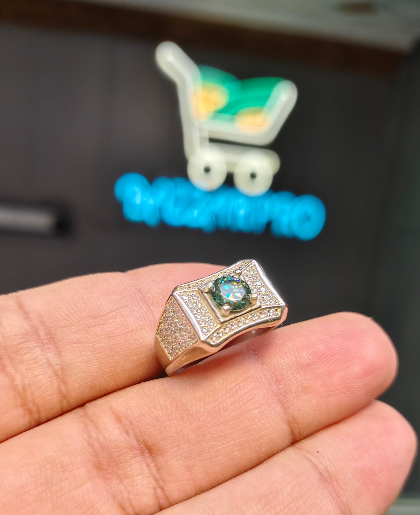 Natural Moissanite Ring For Men
