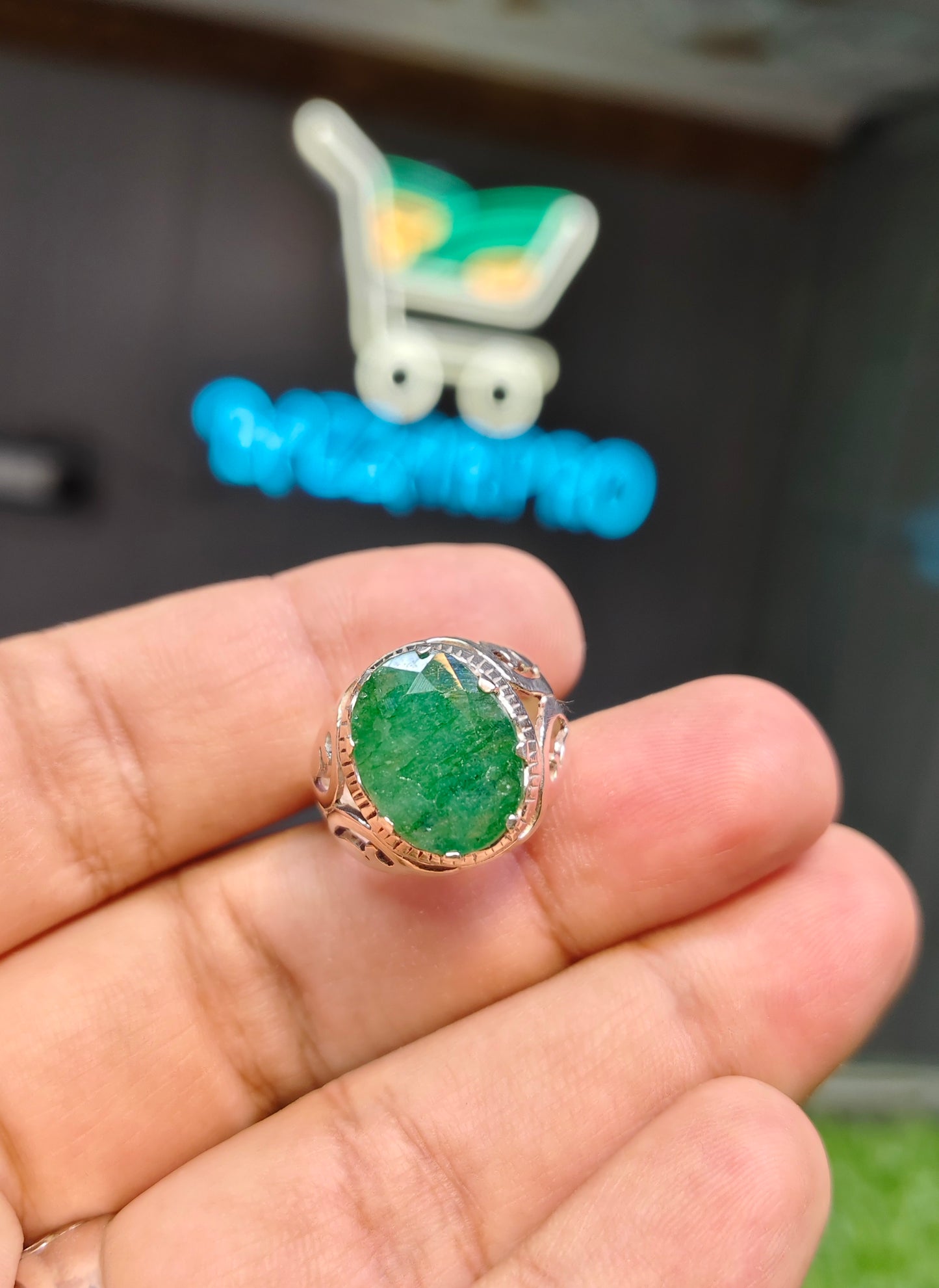 Natural Zamurd Ring For Men