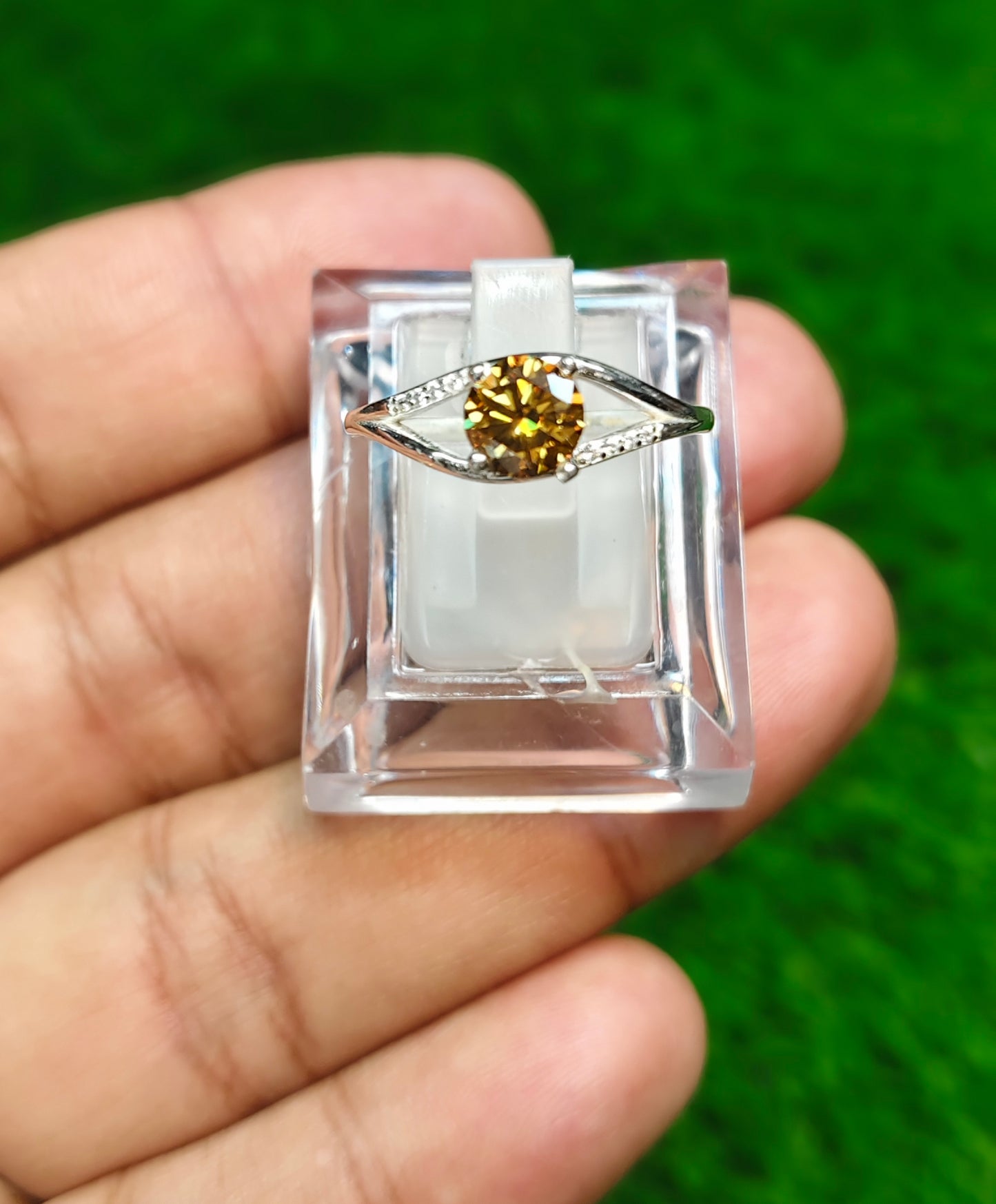 Natural Moissanite Diamond Ring