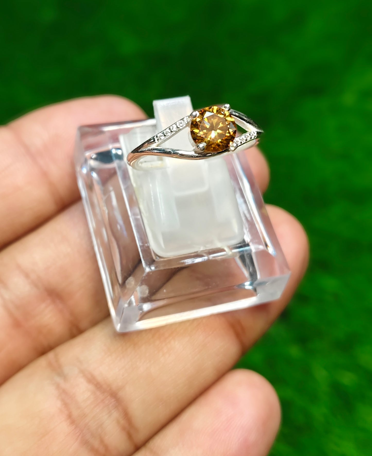 Natural Moissanite Diamond Ring