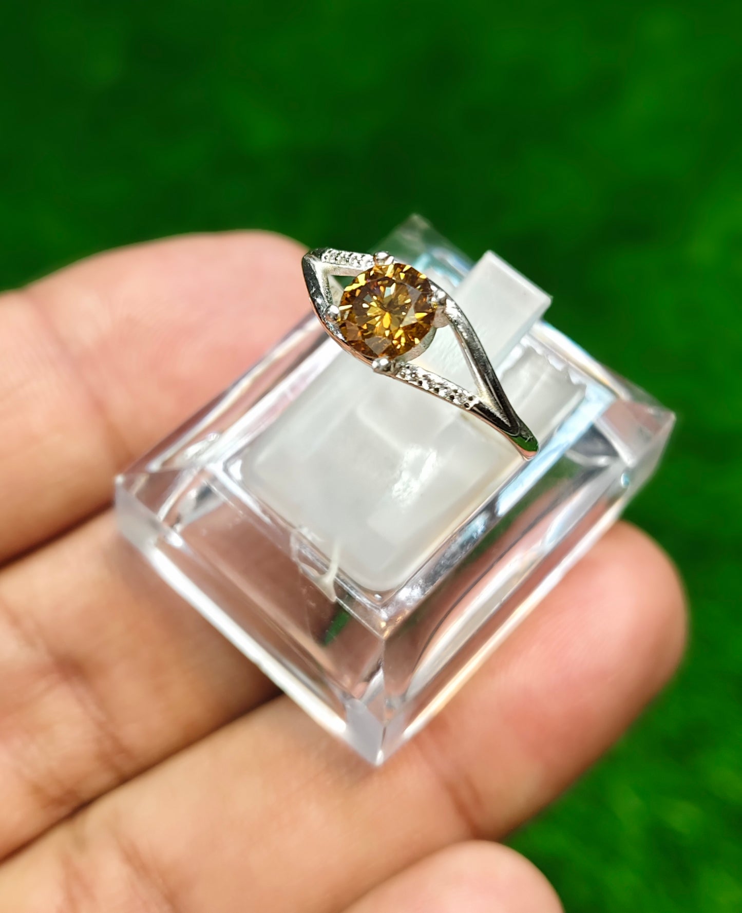 Natural Moissanite Diamond Ring