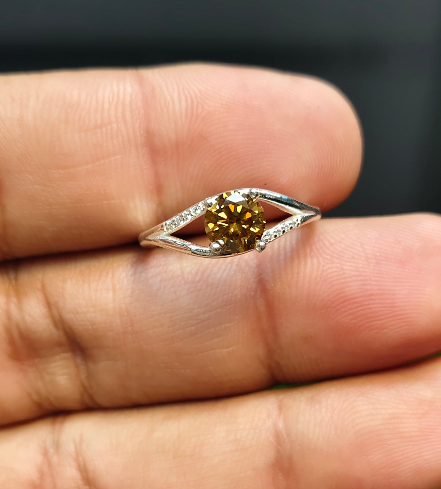 Natural Moissanite Diamond Ring