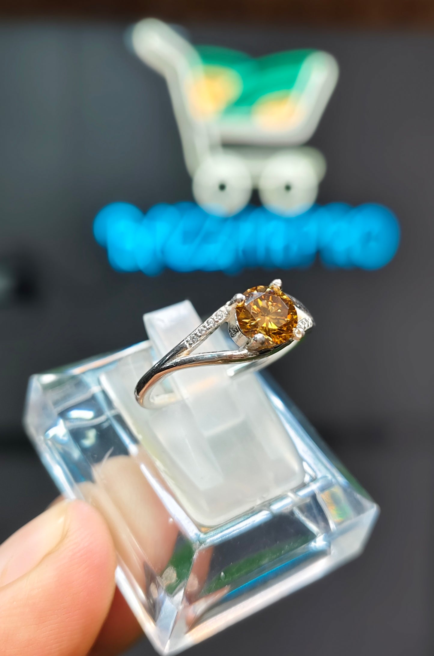 Natural Moissanite Diamond Ring