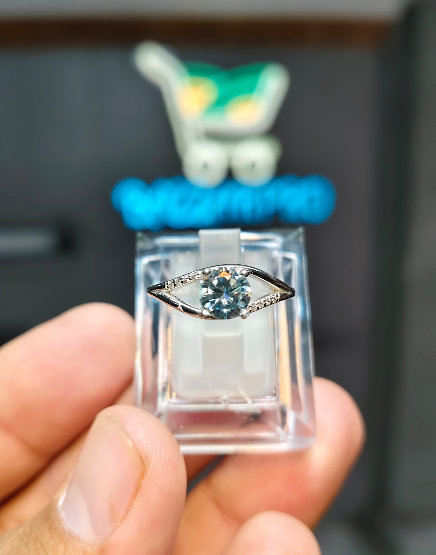 Natural Moissanite Diamond Ring