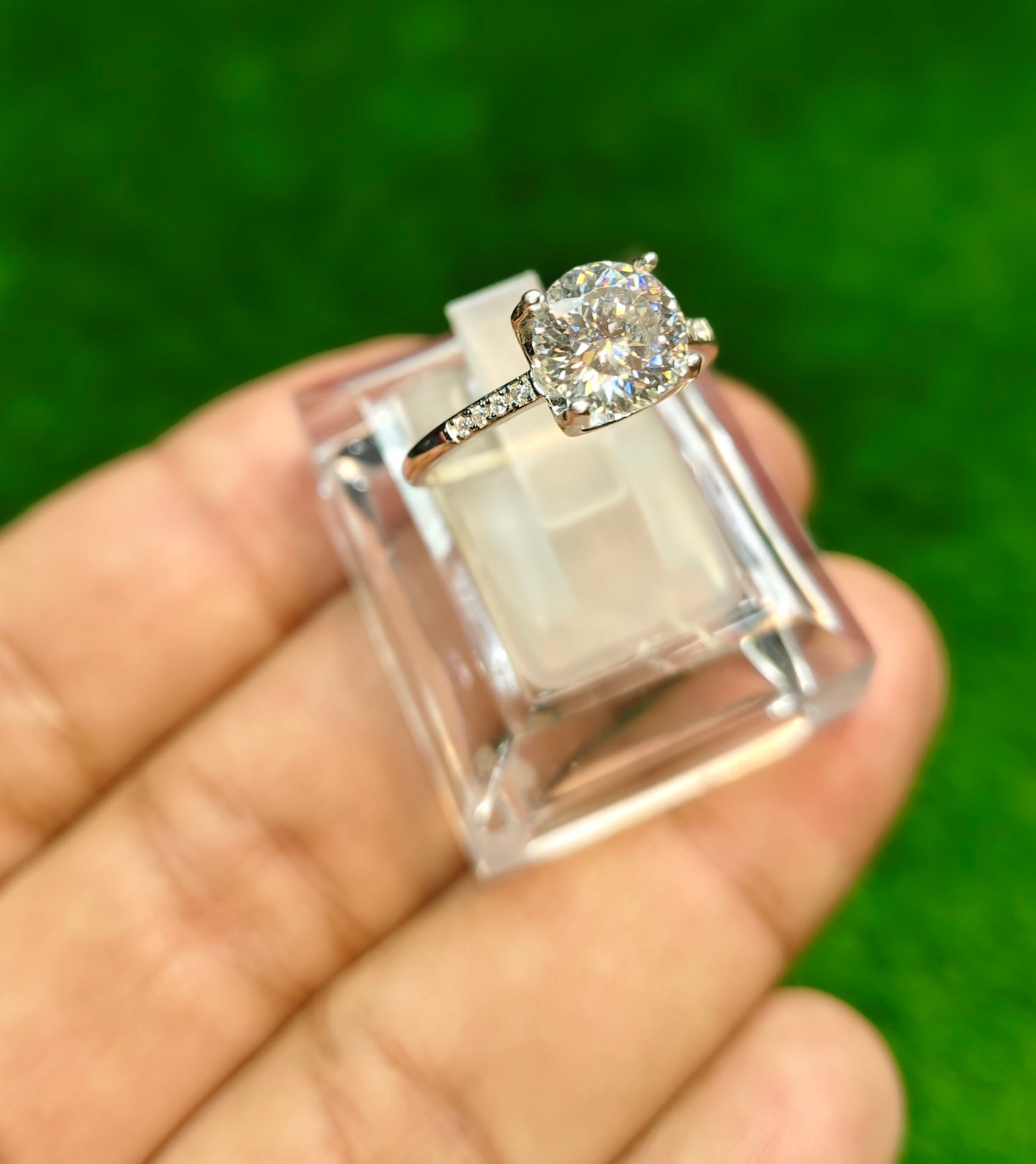 Natural Moissanite Diamond Ring