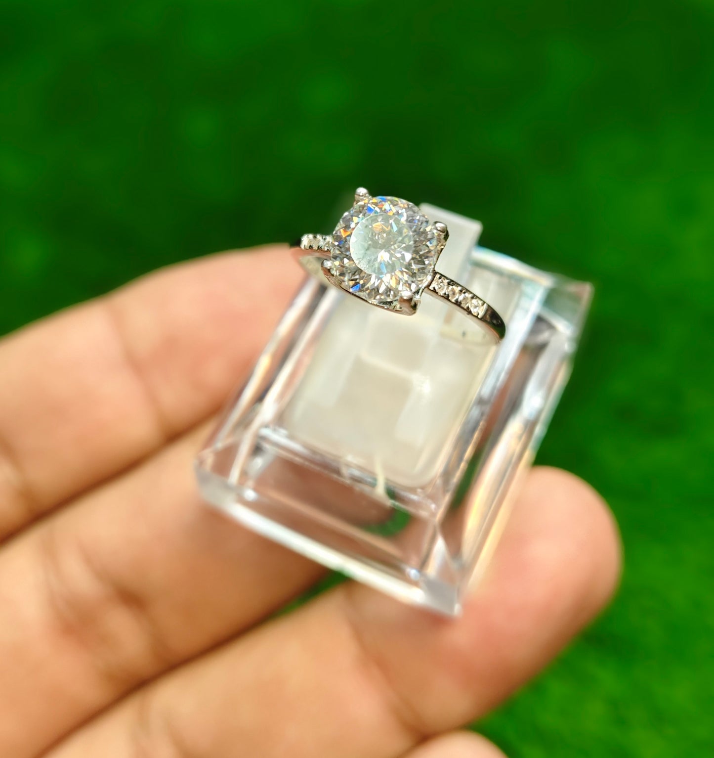 Natural Moissanite Diamond Ring