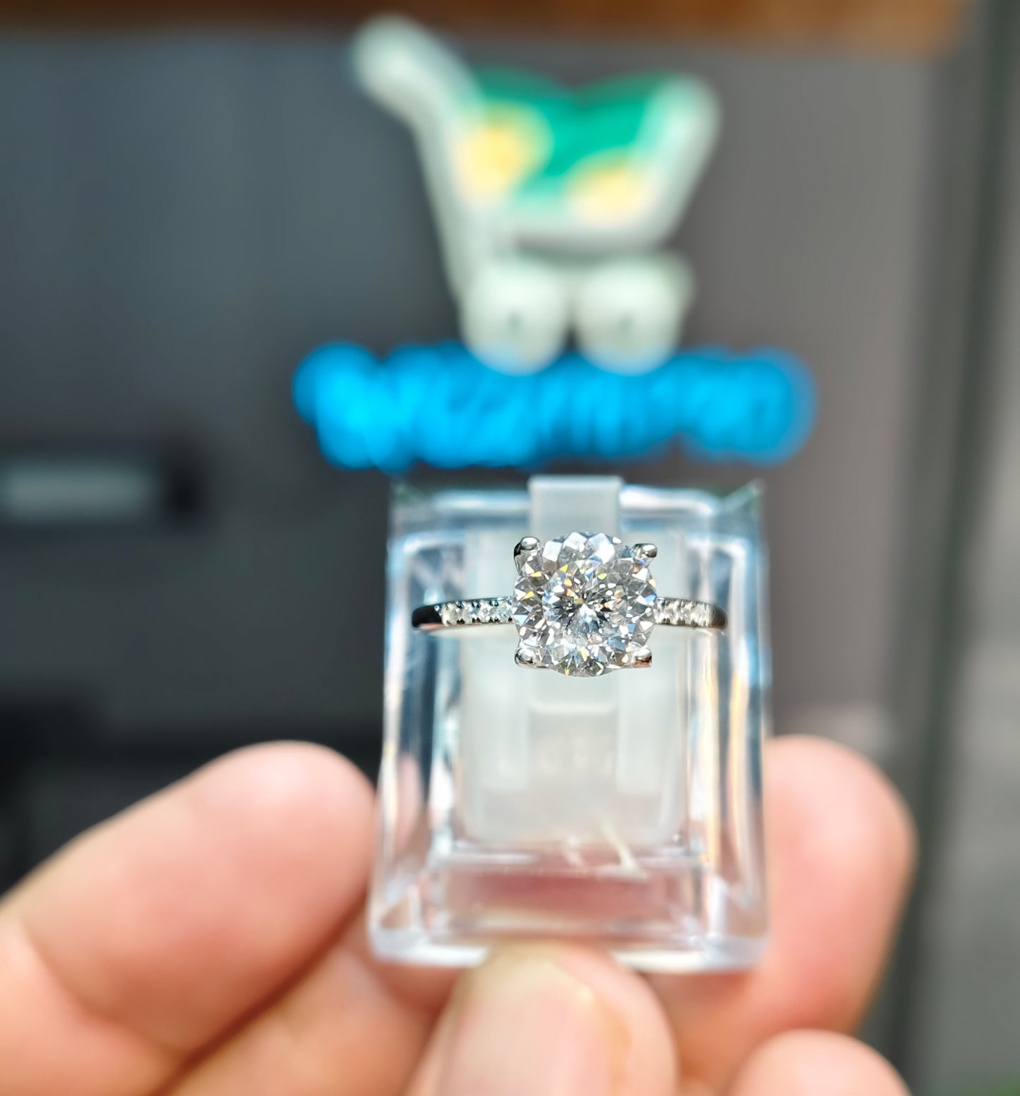 Natural Moissanite Diamond Ring