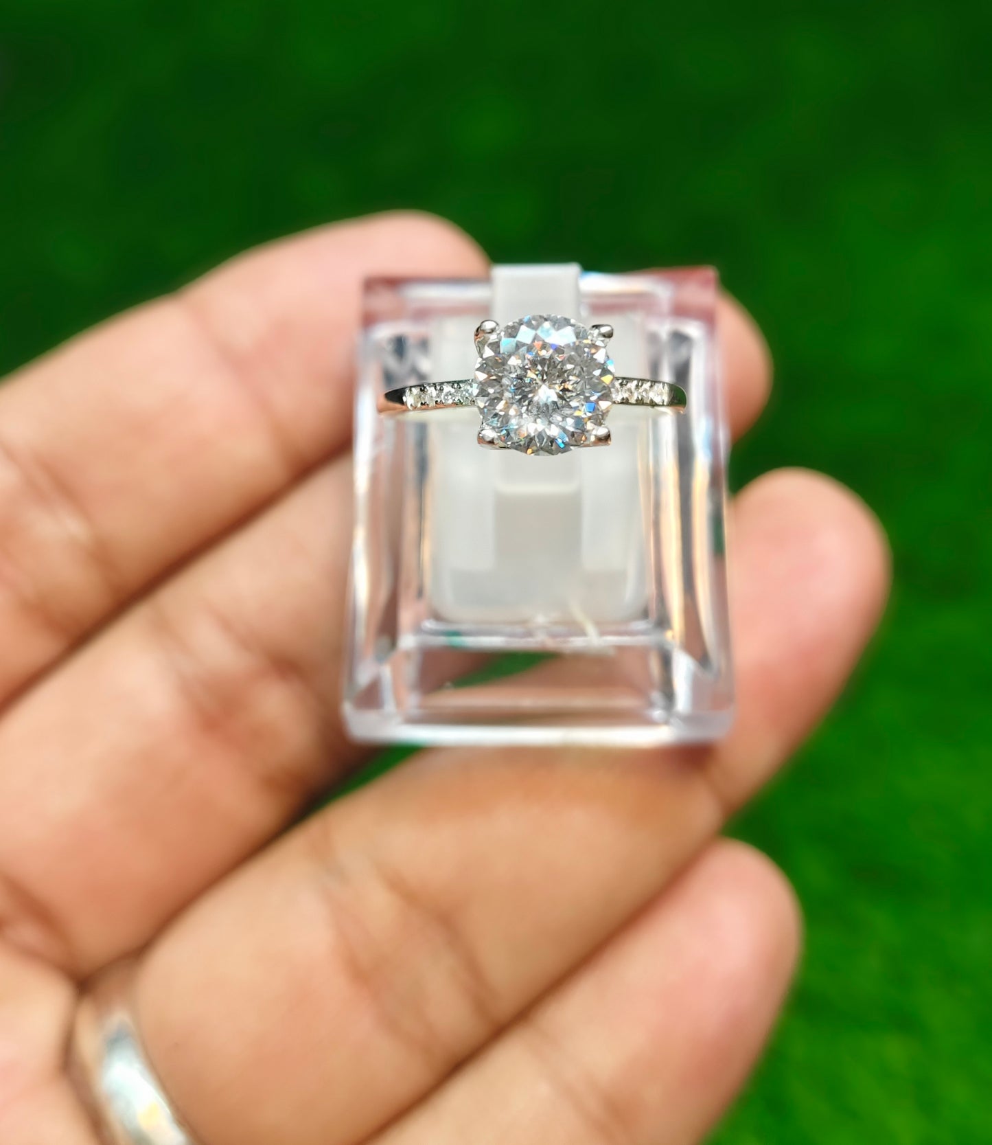 Natural Moissanite Diamond Ring