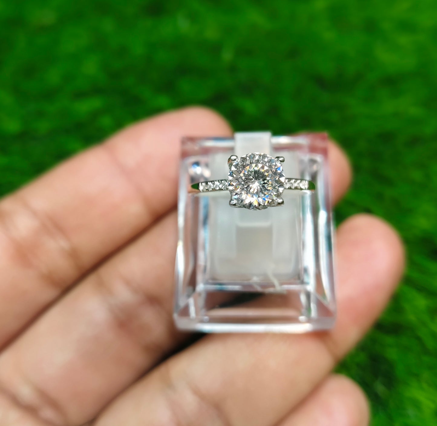 Natural Moissanite Diamond Ring