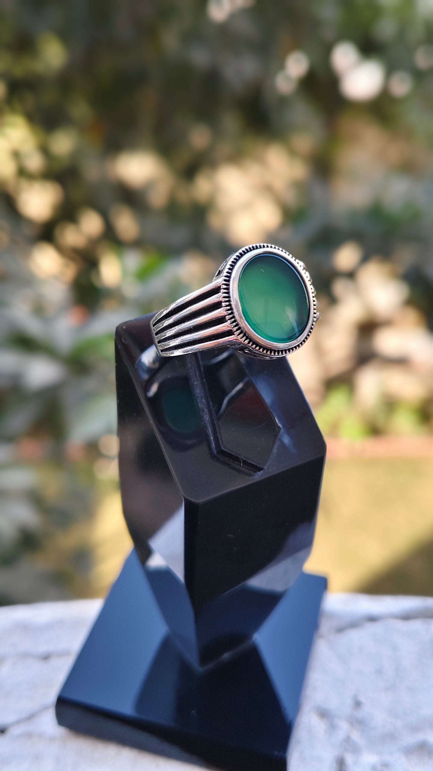 Green Aqeeq Turkish Ring