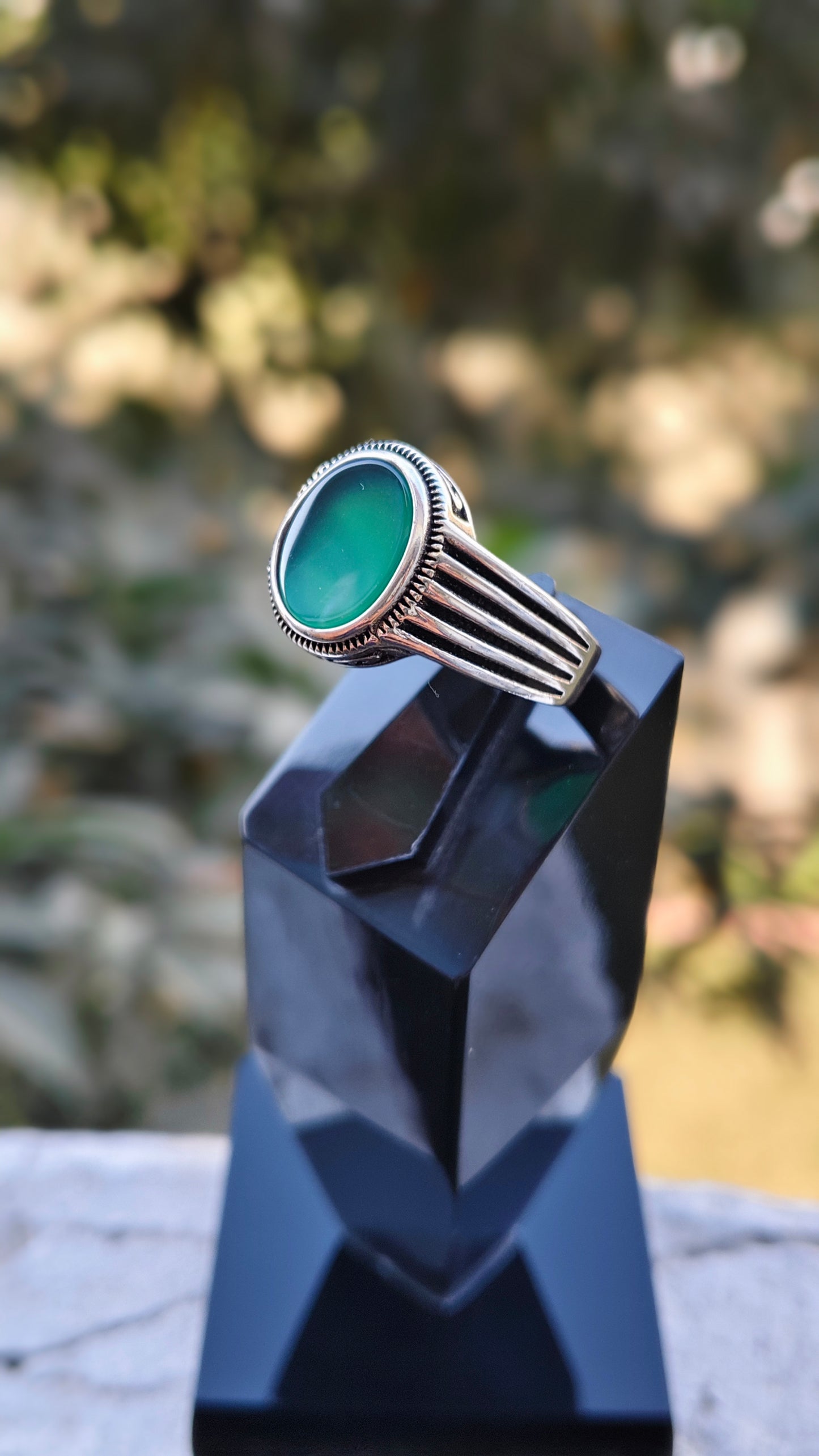 Green Aqeeq Turkish Ring