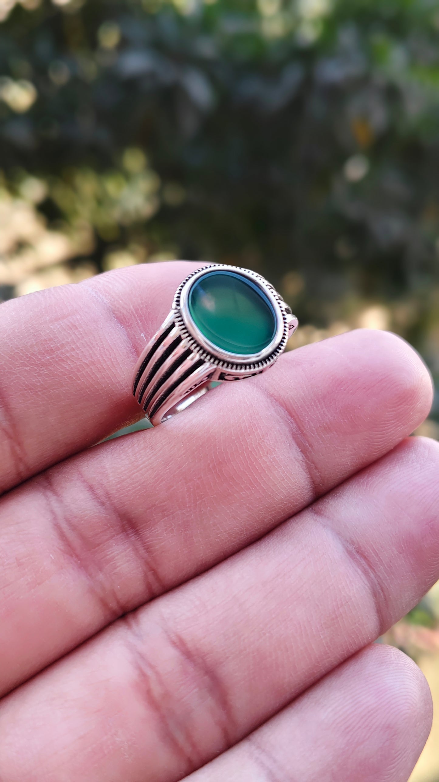 Green Aqeeq Turkish Ring