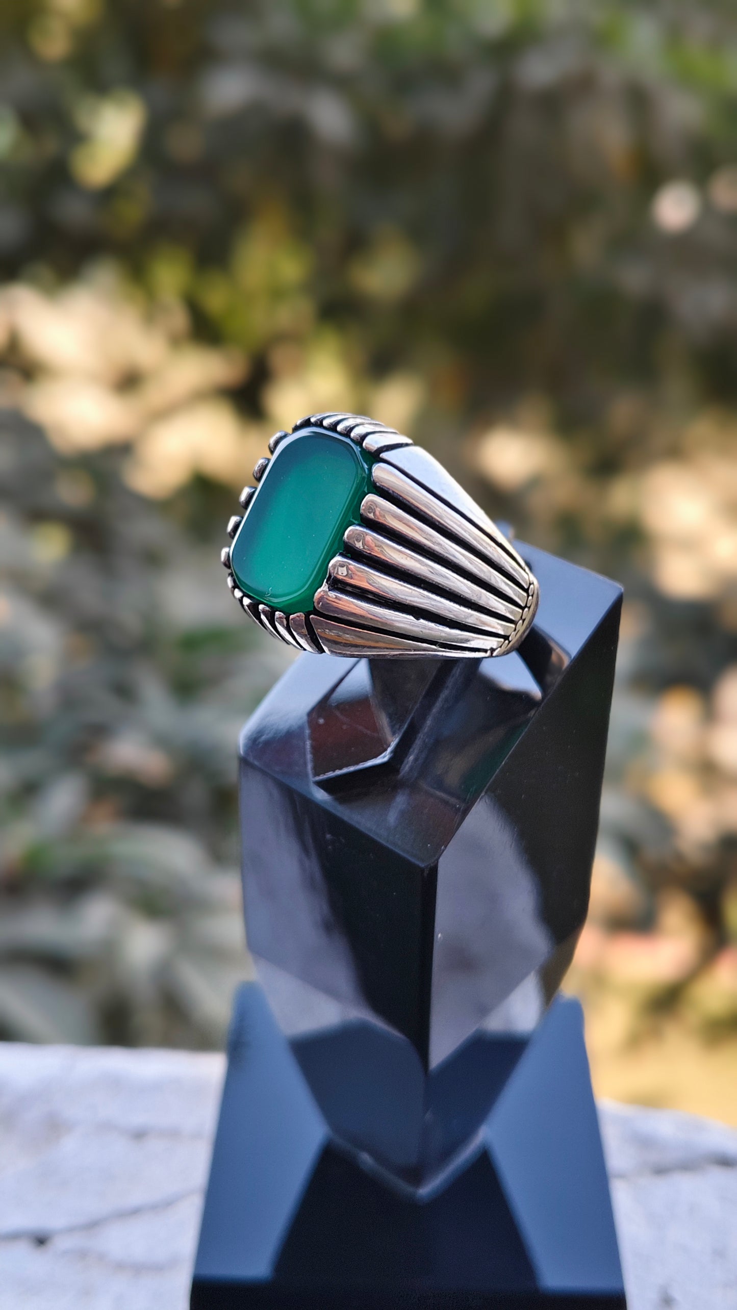 Green Aqeeq Turkish Ring